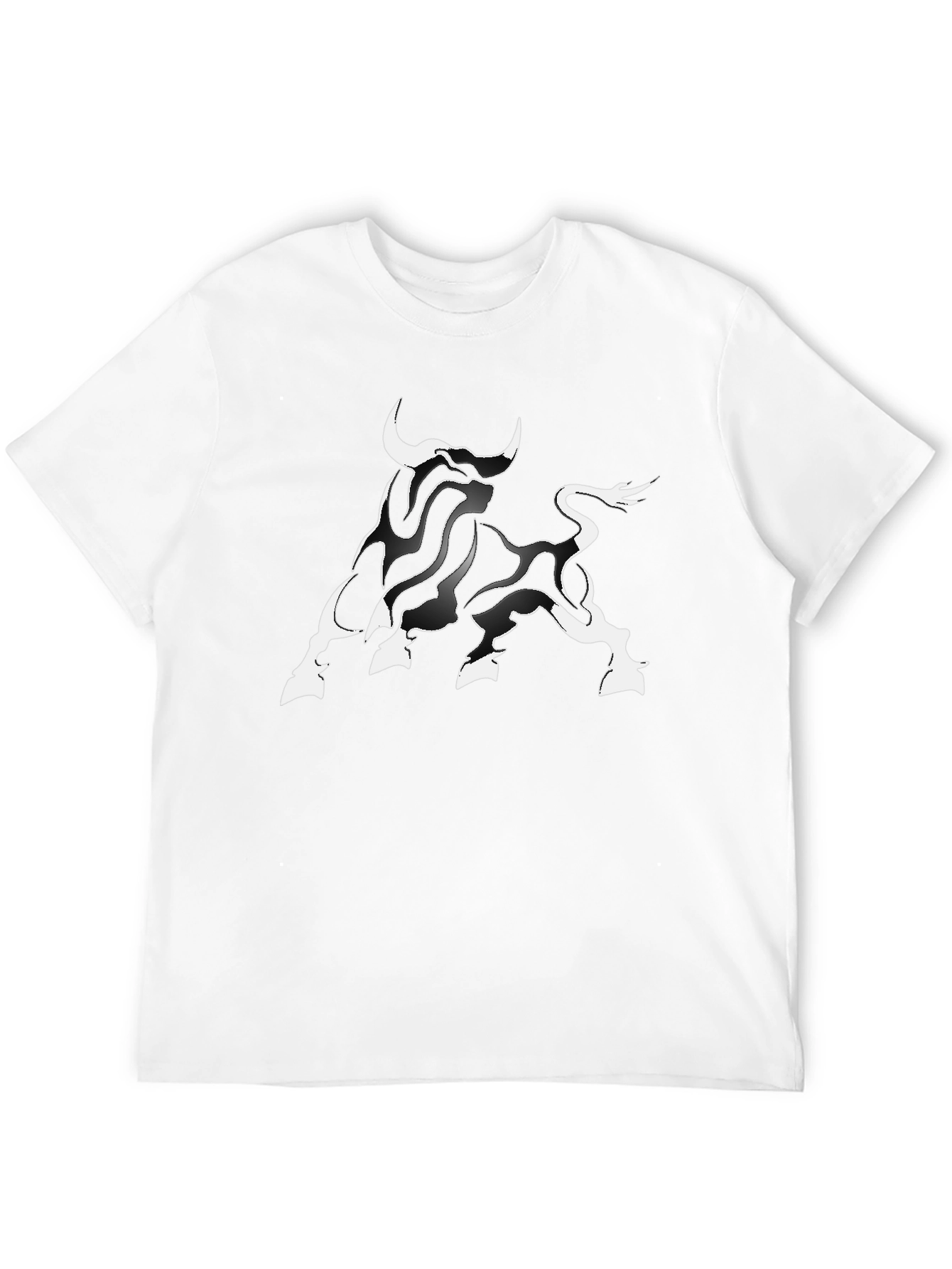 Black Black Graphic Tee - Stylish Bull Design view 12