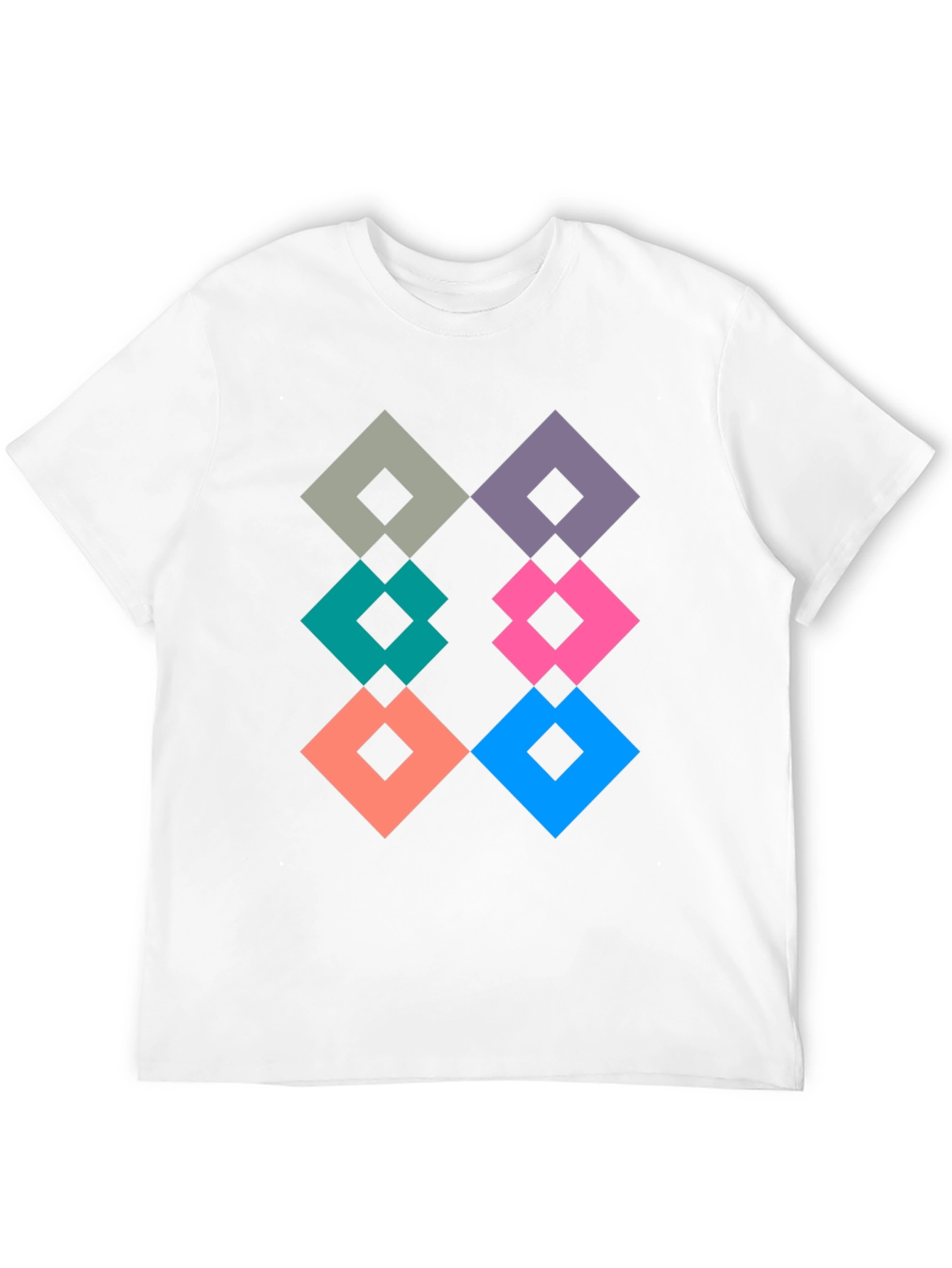 Black Geometric Diamond Pattern Tee - Modern Graphic Print view 12