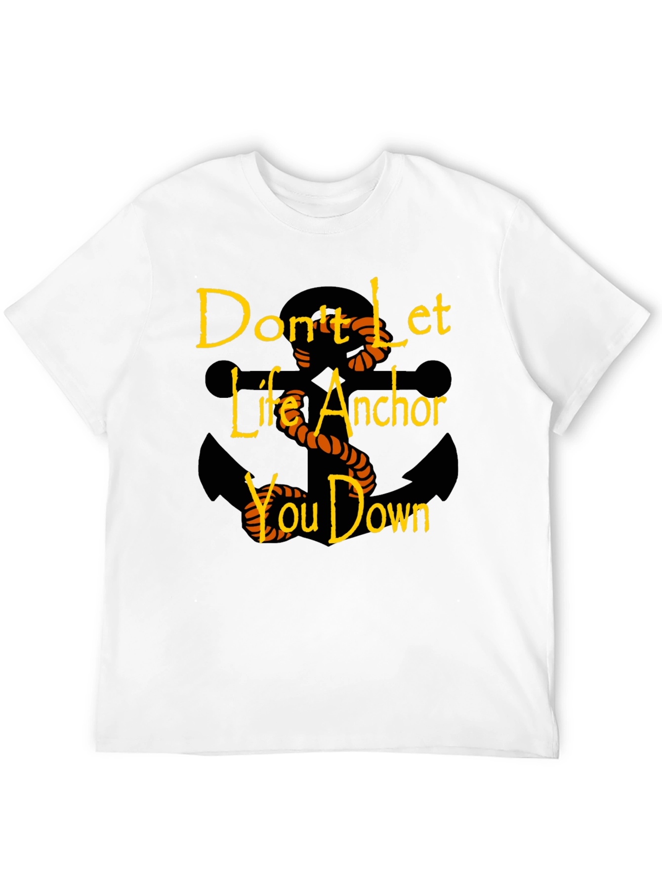 Black Motivational Anchor Graphic Black T-Shirt view 12