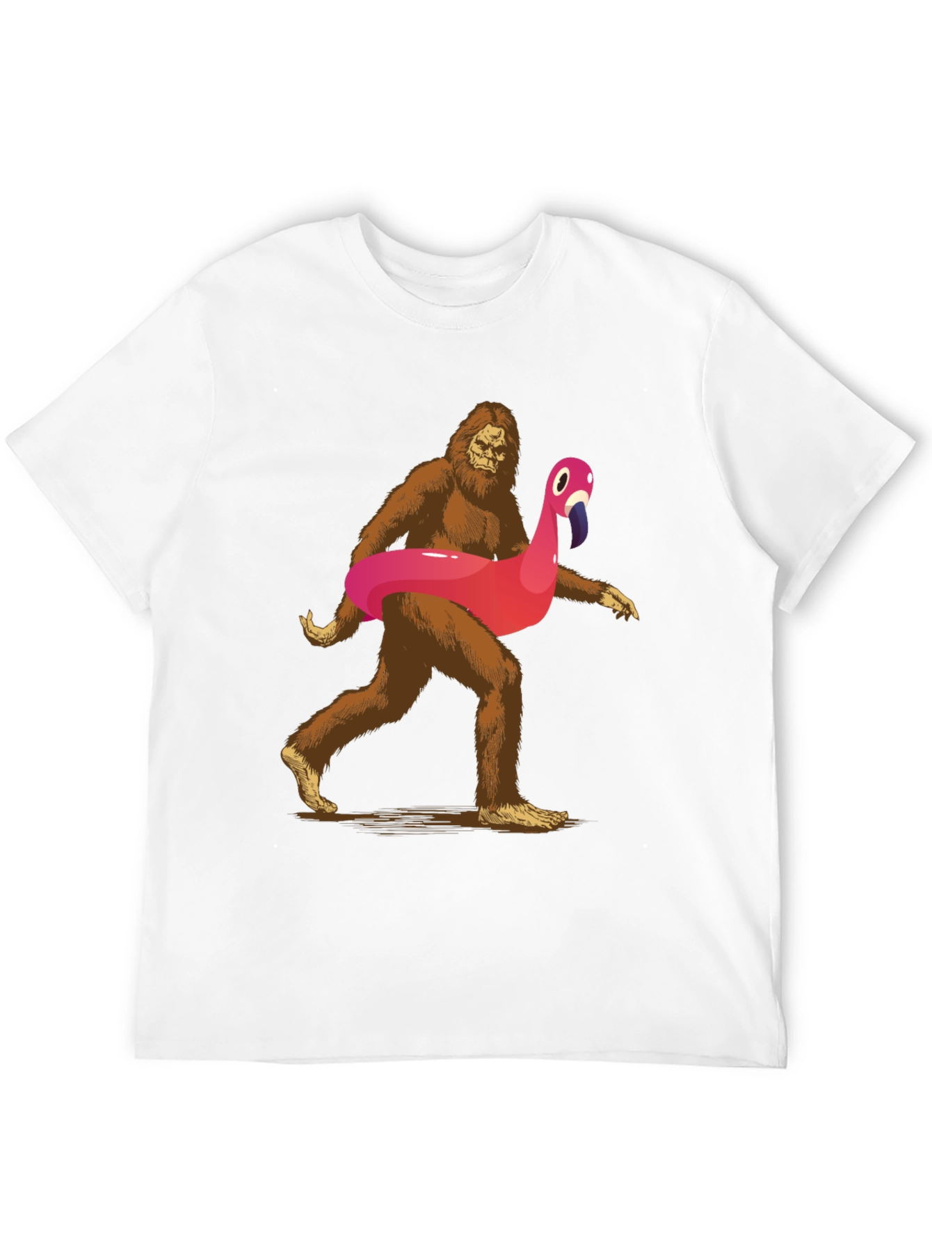 Sasquatch Flamingo Pool Float T-Shirt - 12