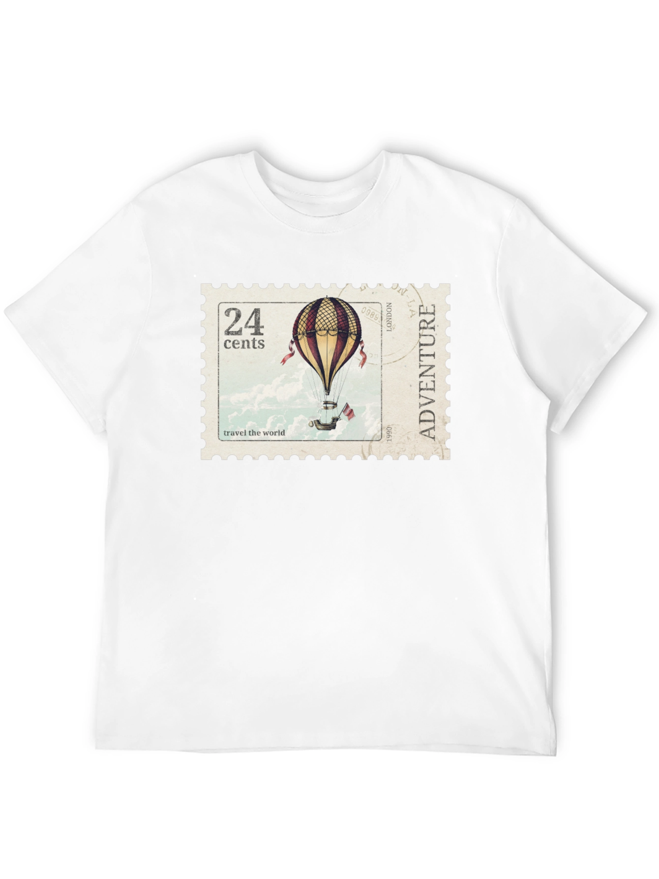 Black Vintage Travel Stamp T-Shirt view 12