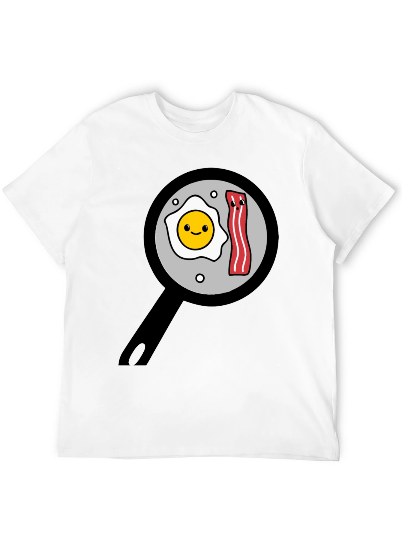 Black Funny Breakfast T-Shirt - Egg and Bacon Pan Design view 12
