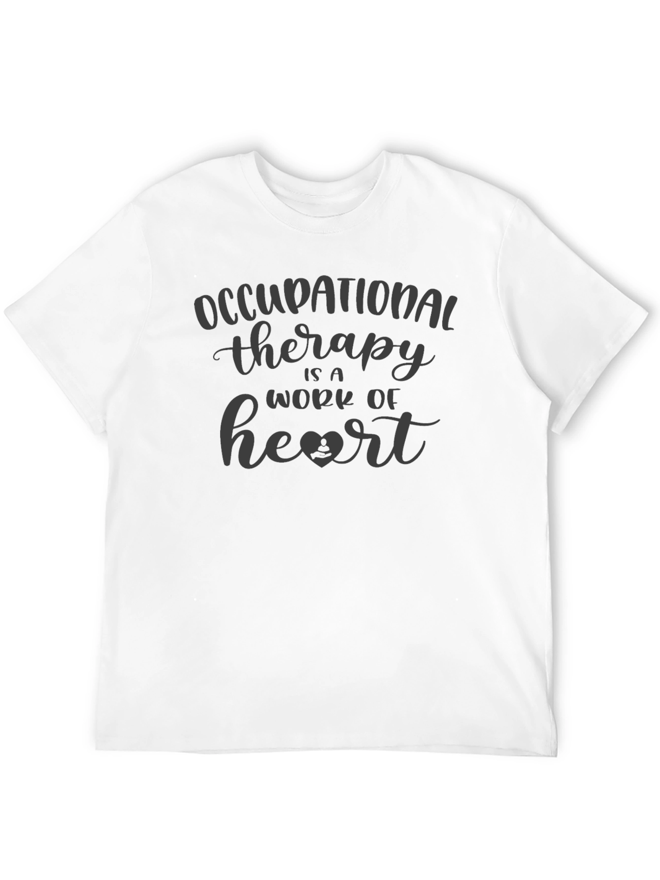Black Occupational Therapy Heart T-Shirt view 12