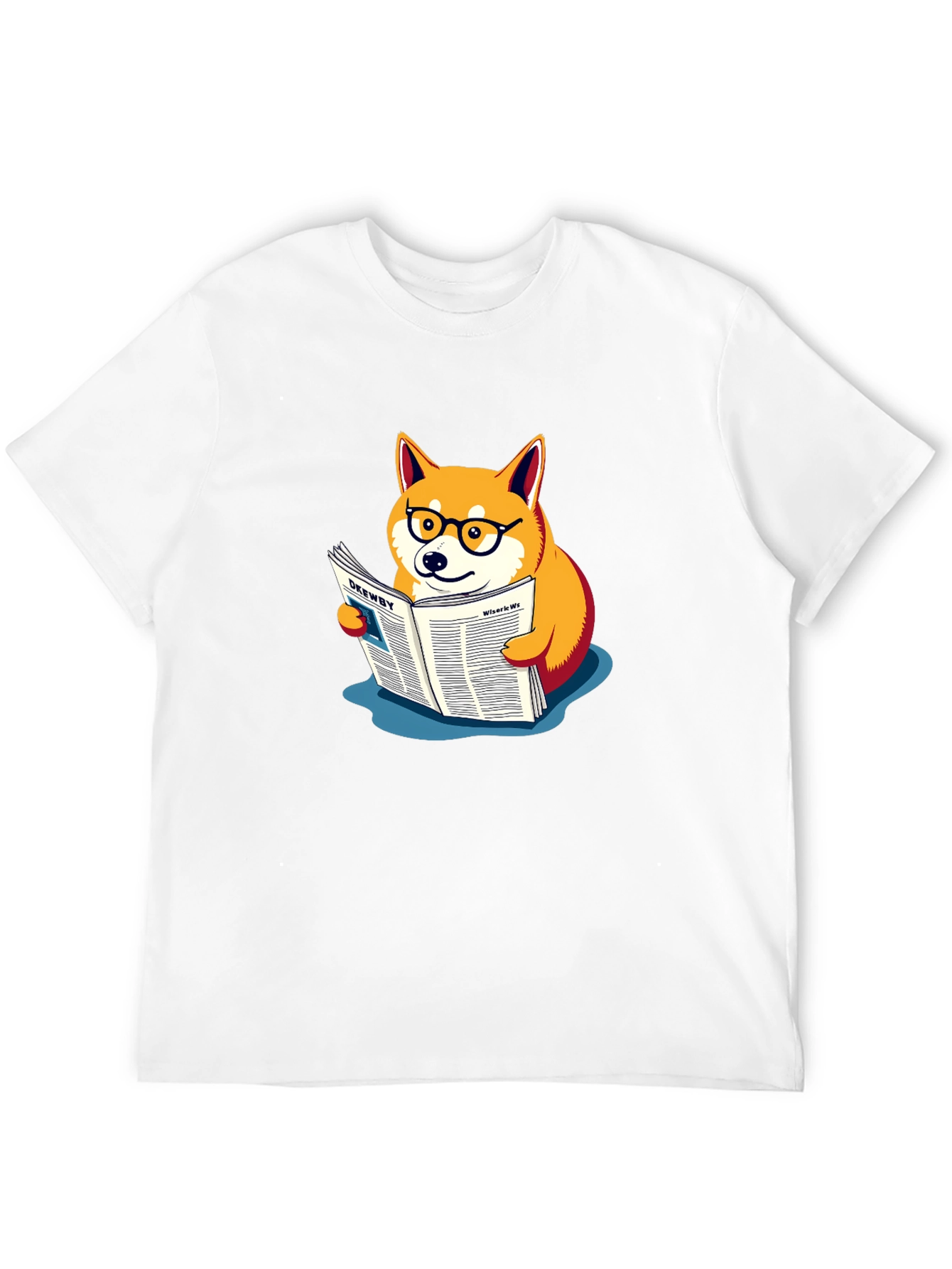 Black Shiba Inu Reading Newspaper Graphic Tee view 12