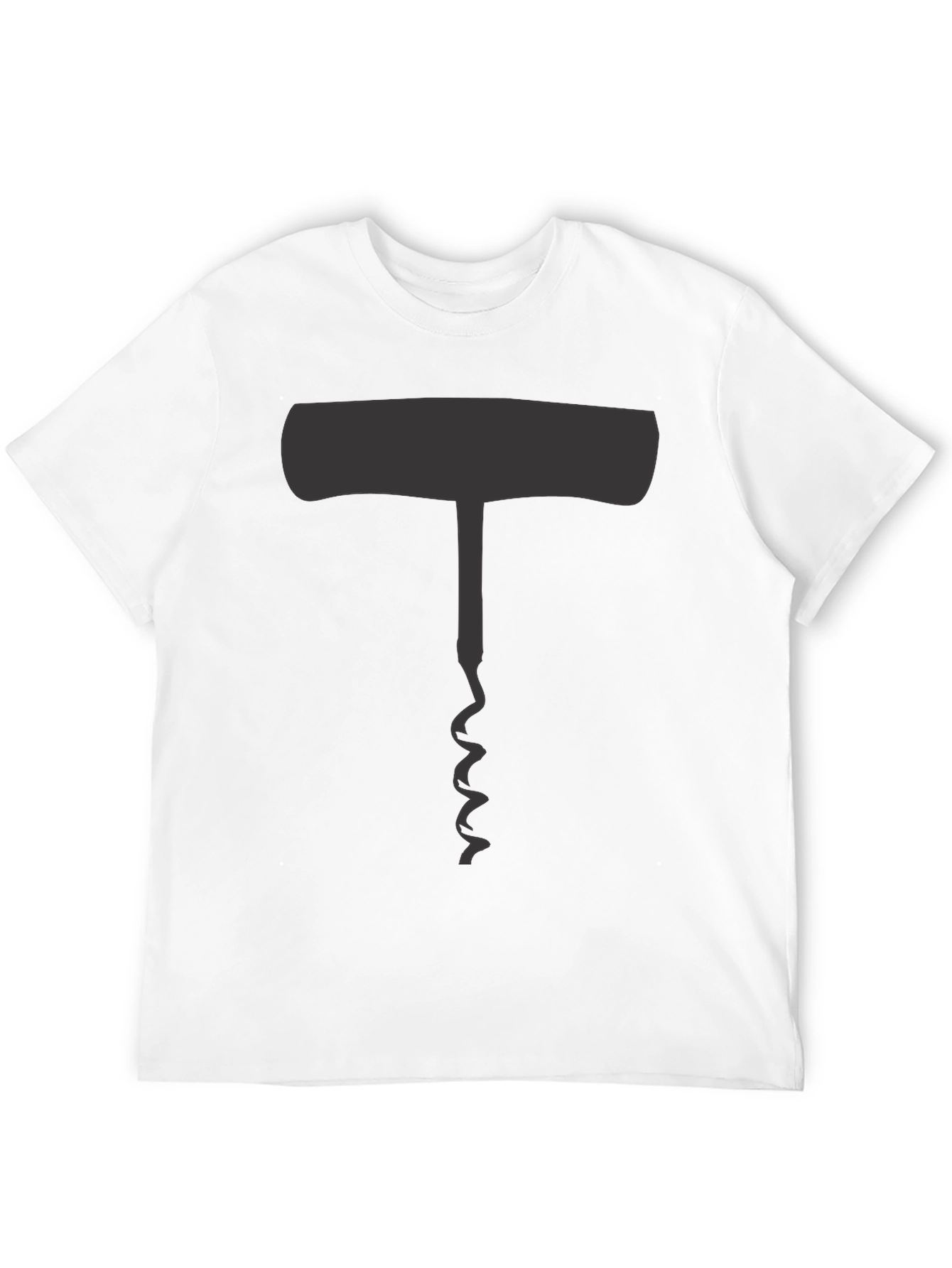 Black Novelty Corkscrew Graphic Men's T-Shirt view 12