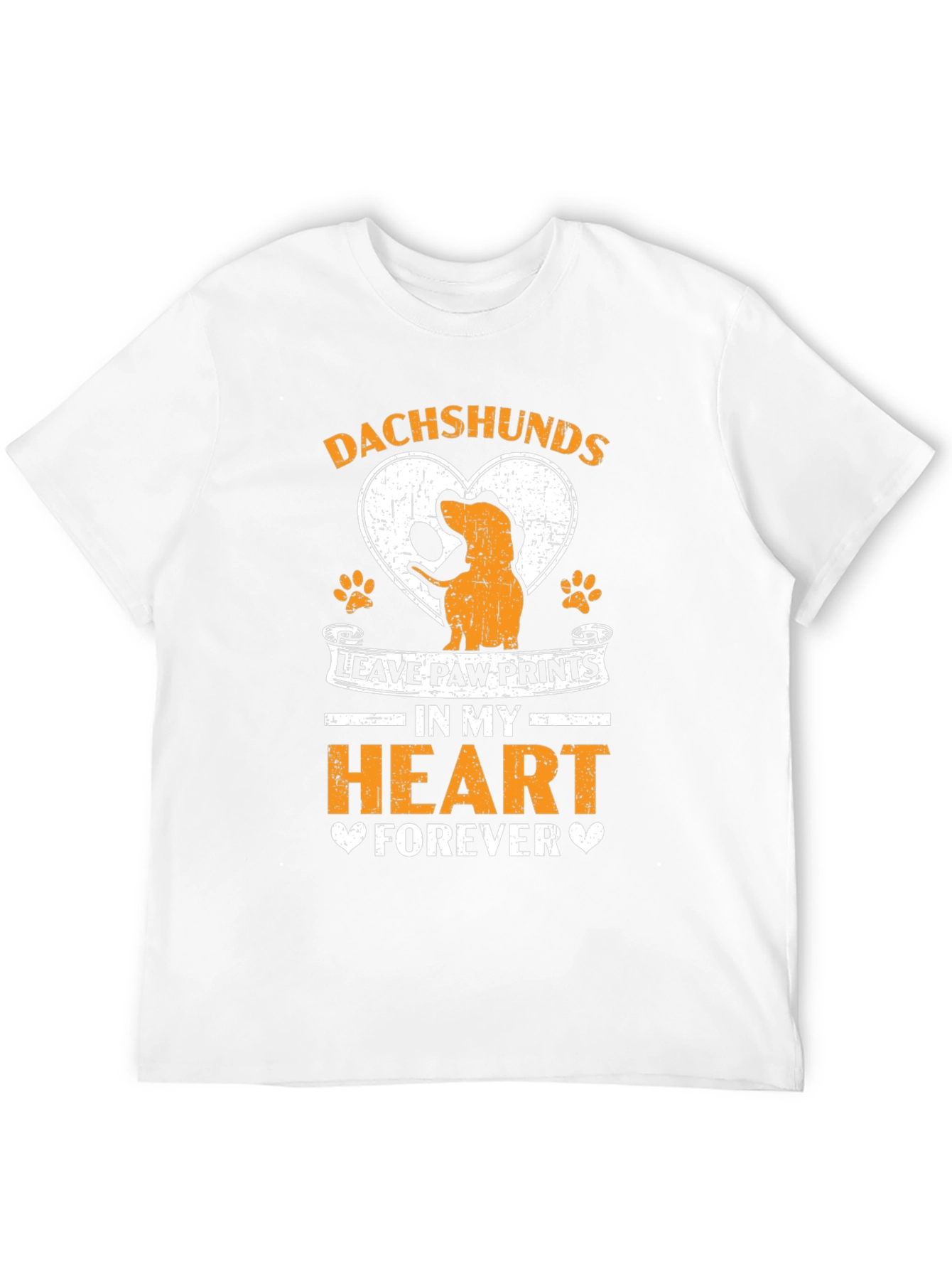 Black Dachshunds Leave Paw Prints Heart T-Shirt view 12