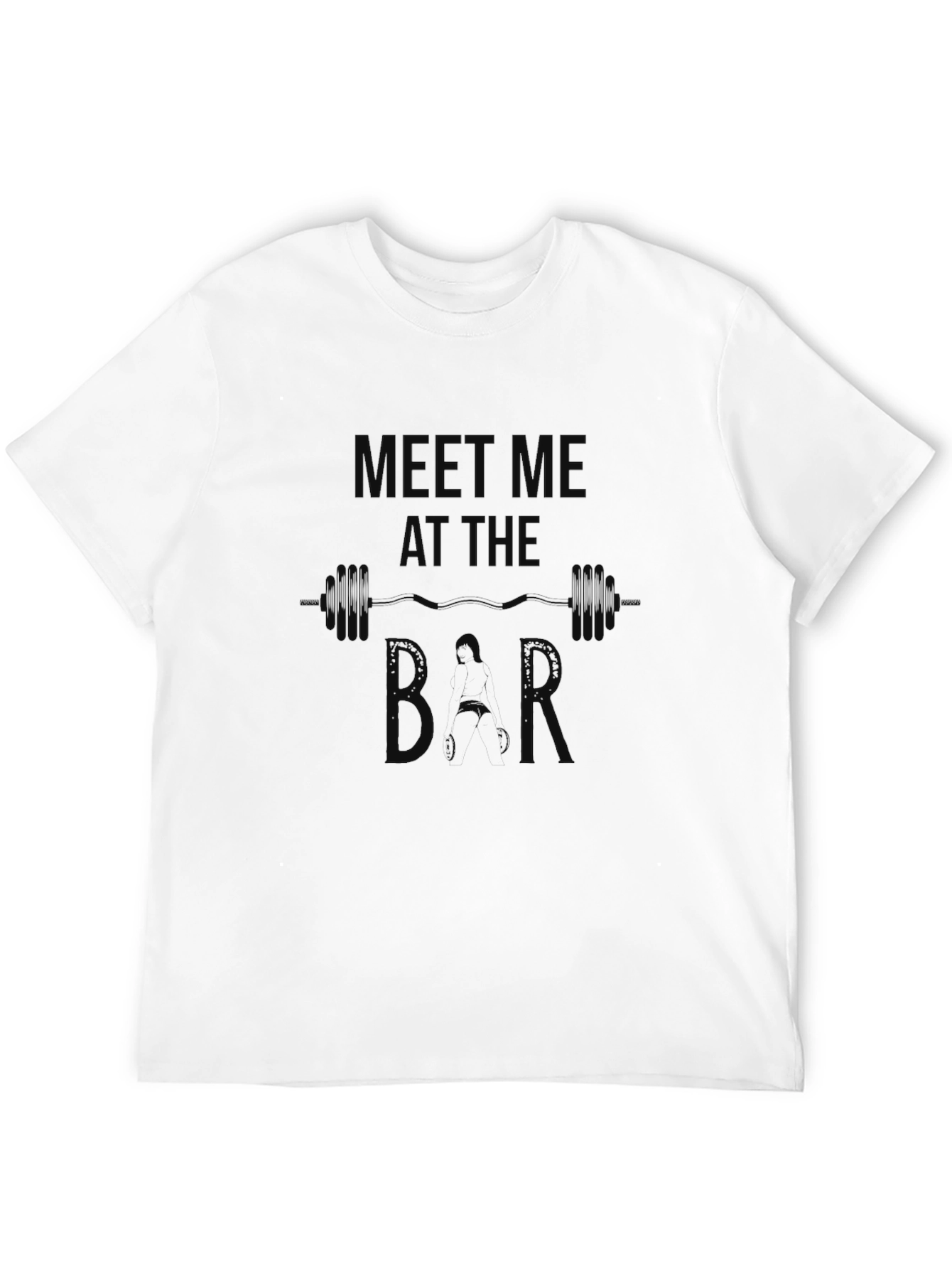 Black Meet Me at the Bar Graphic Tee - Black Cotton Gym Shirt view 12