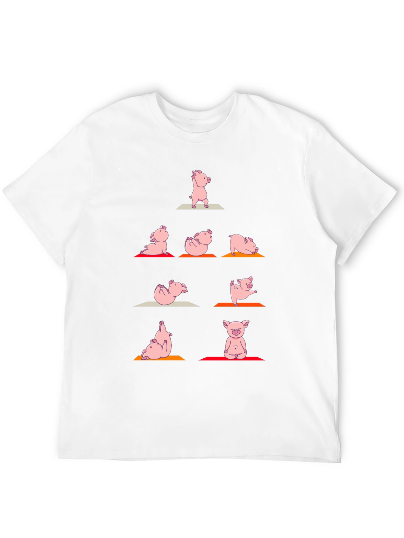 Black Yoga Pig T-Shirt: Funny Animal Graphic Tee view 12