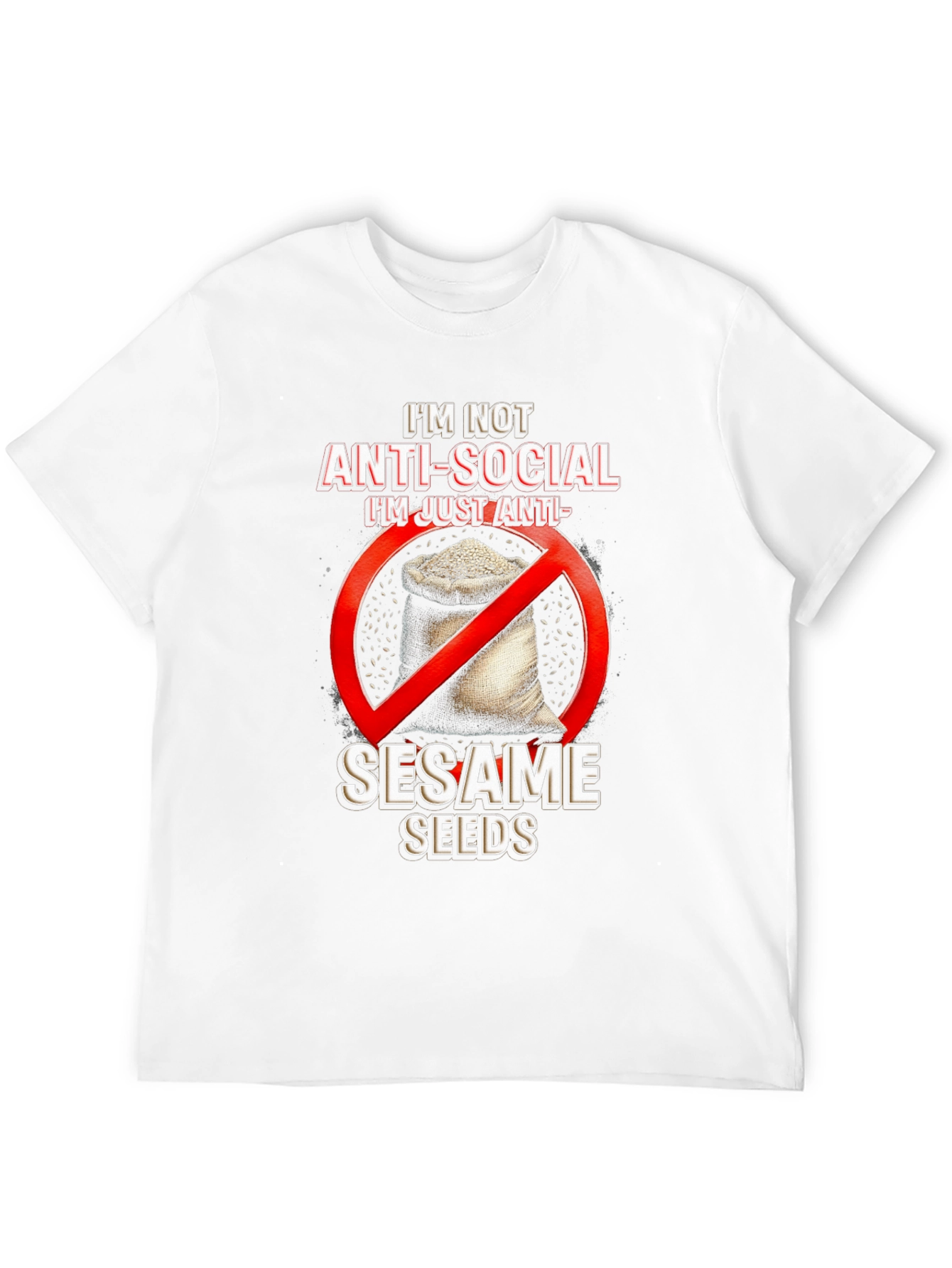 Black Anti-Sesame Seeds Graphic T-Shirt view 12