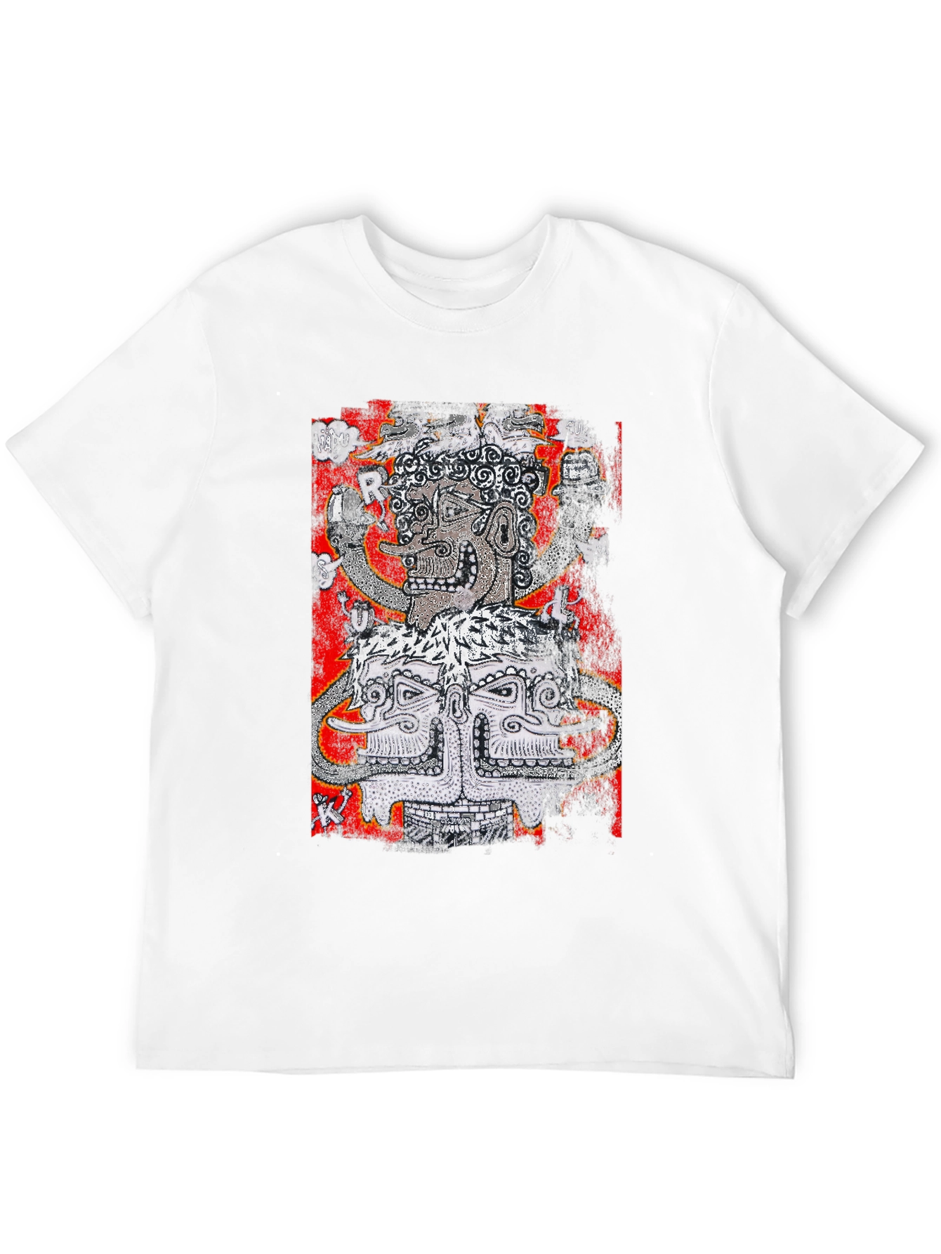 Black Unique Graphic Print Black T-Shirt view 12