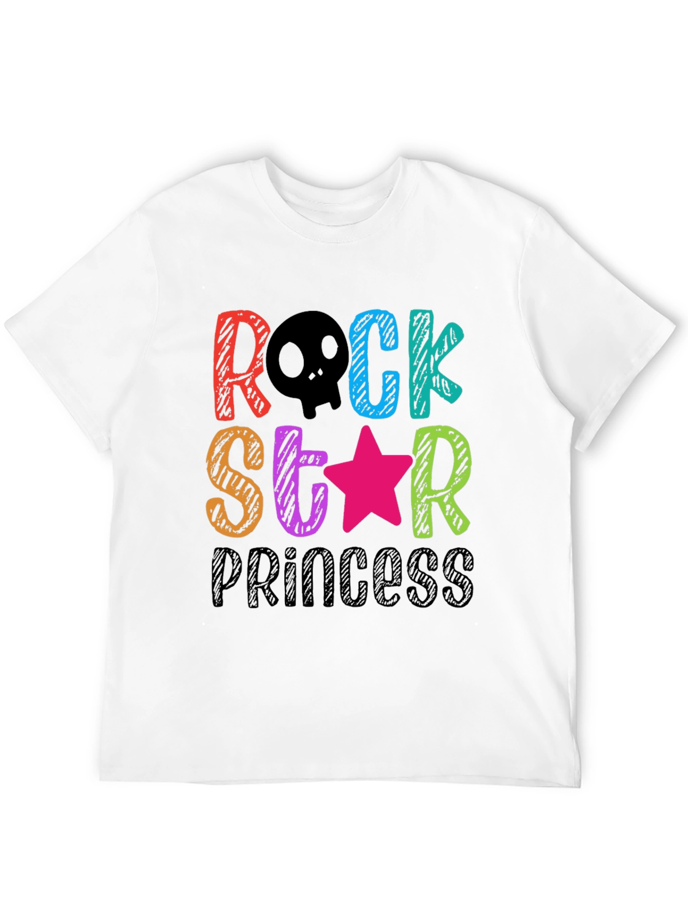Black Rock Star Princess T-Shirt - Fun Colorful Design view 12