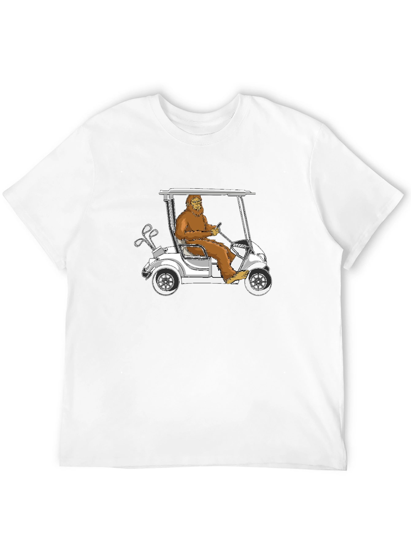 Black Bigfoot Golfing T-Shirt - Hilarious Sasquatch Tee view 12