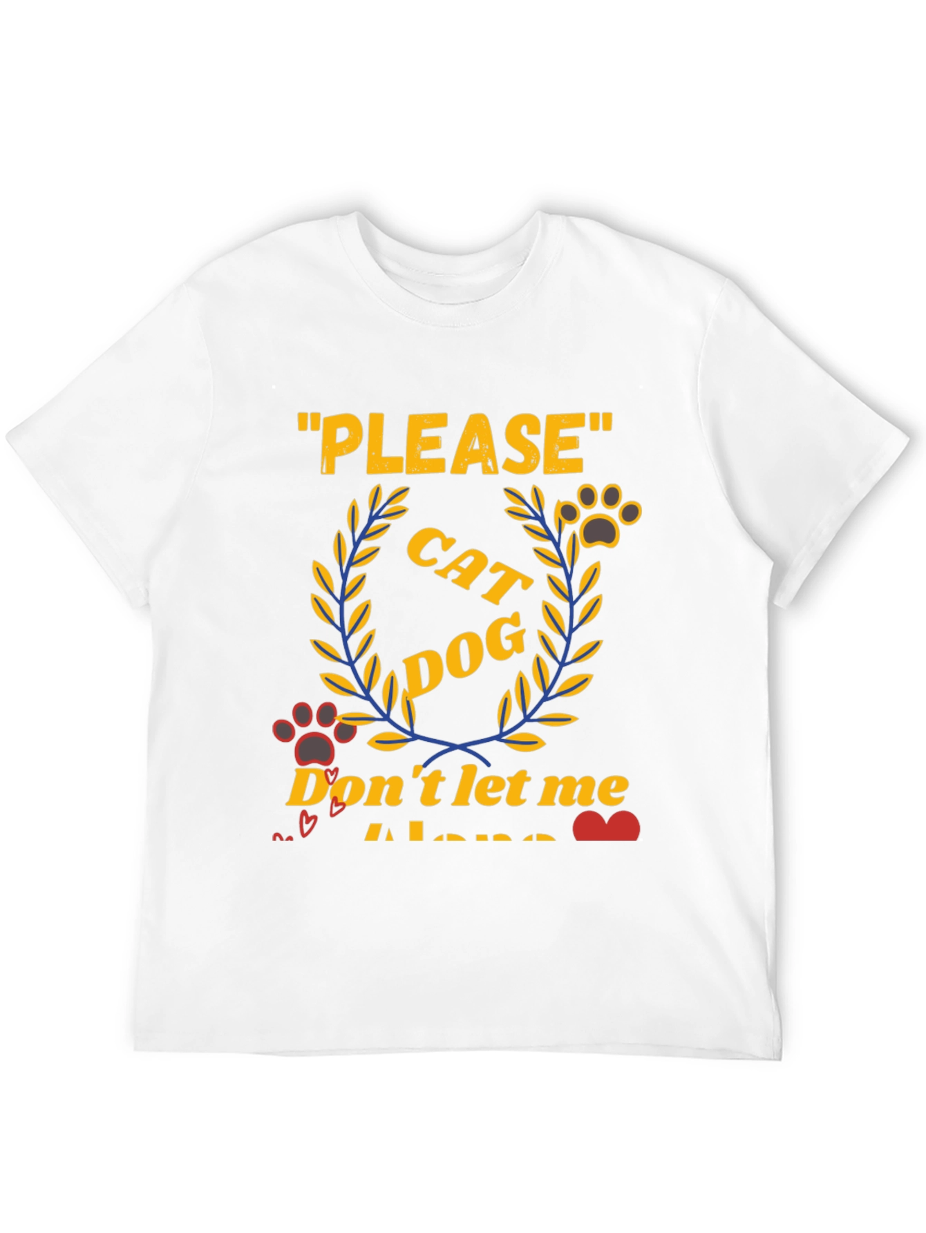 Black Cat Dog Lover T-Shirt - "Please Don't Let Me Alone" view 12