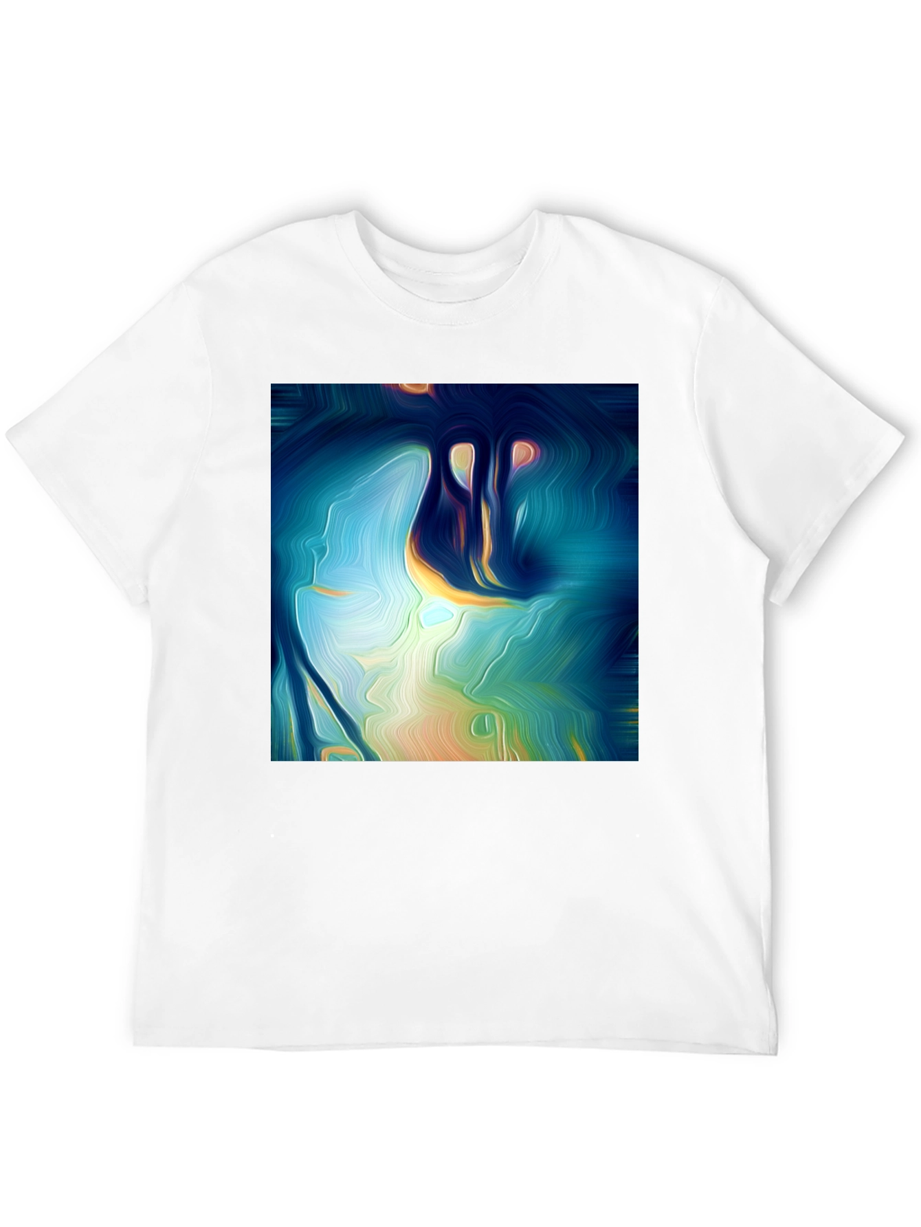 Black Abstract Art Tee: Vivid Design, Soft Cotton, Classic Fit view 12