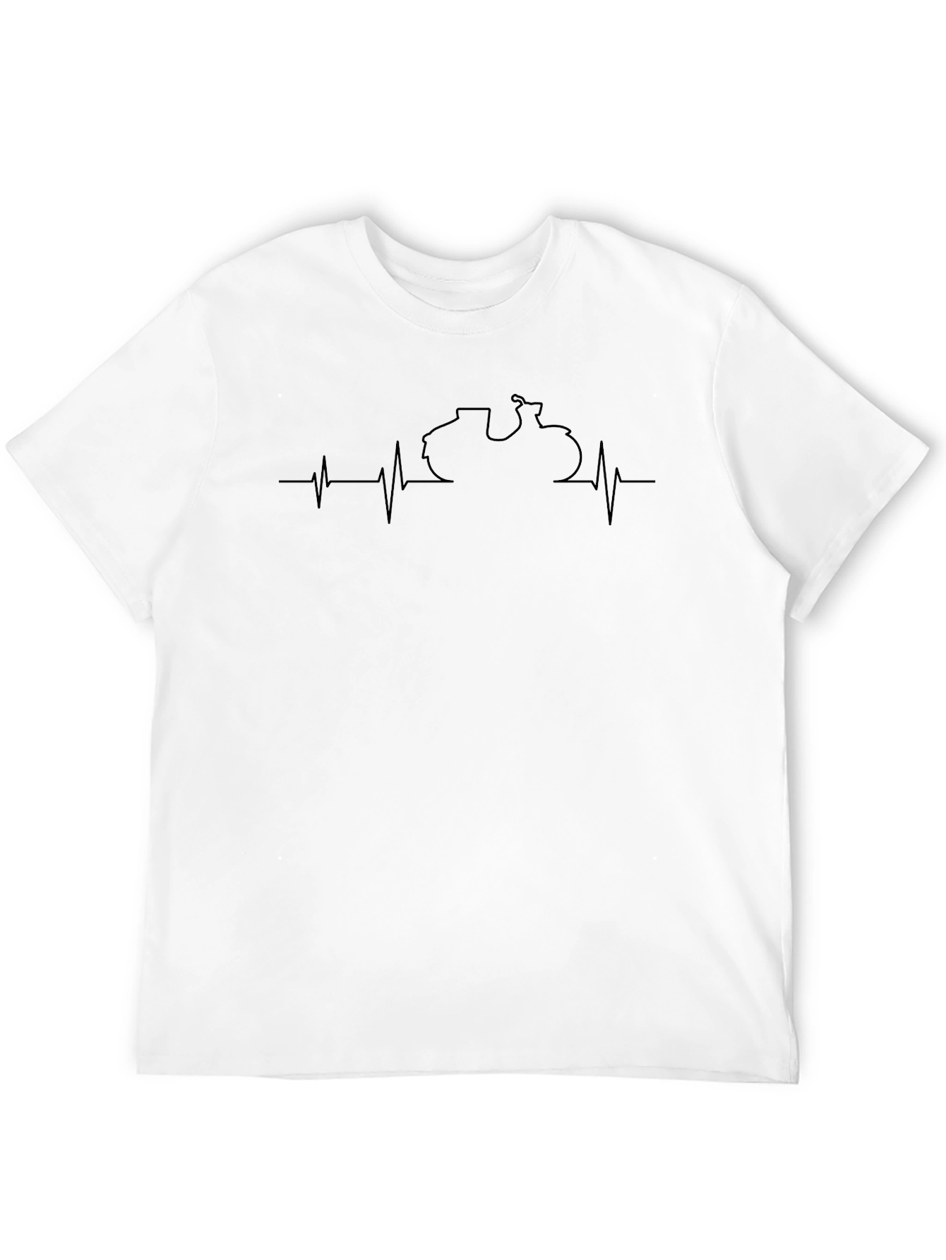 Black Motorcycle Heartbeat Graphic Tee view 12