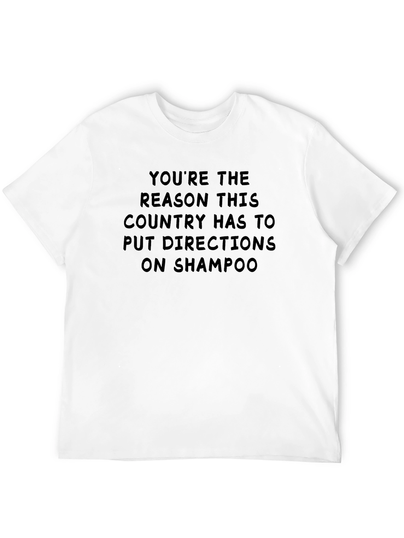 Black Funny Shampoo Directions Graphic T-Shirt view 12