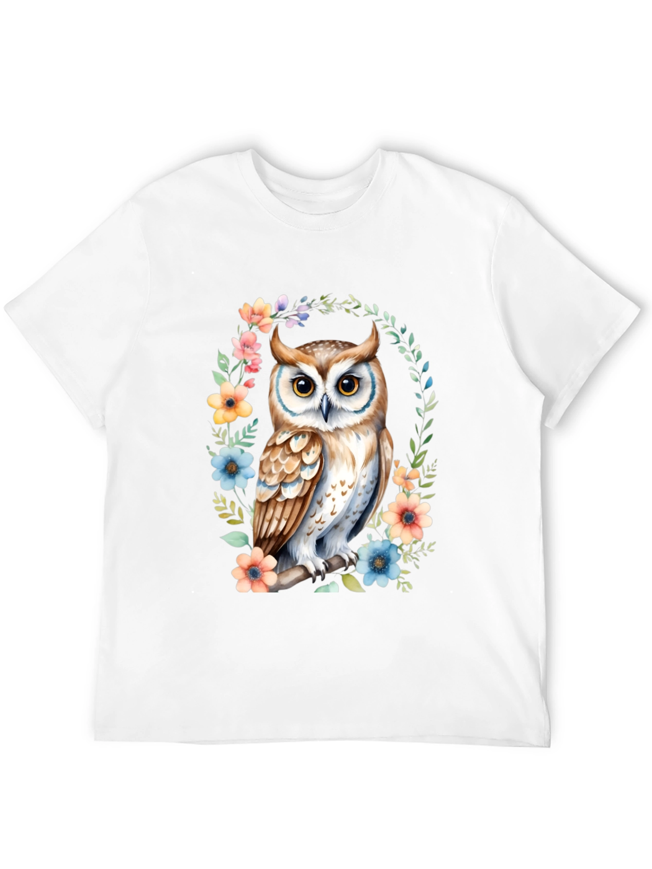 Black Owl Floral Graphic Tee view 12