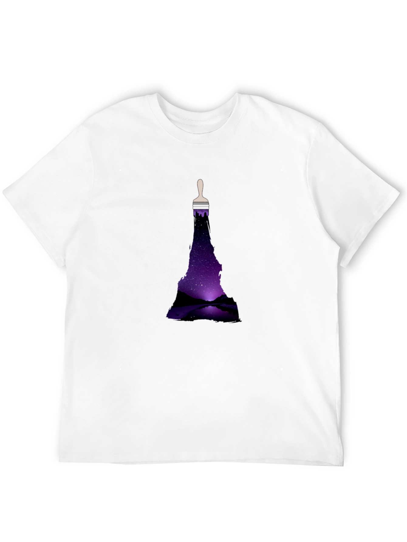 Black Night Sky Brushstroke Graphic Tee view 12