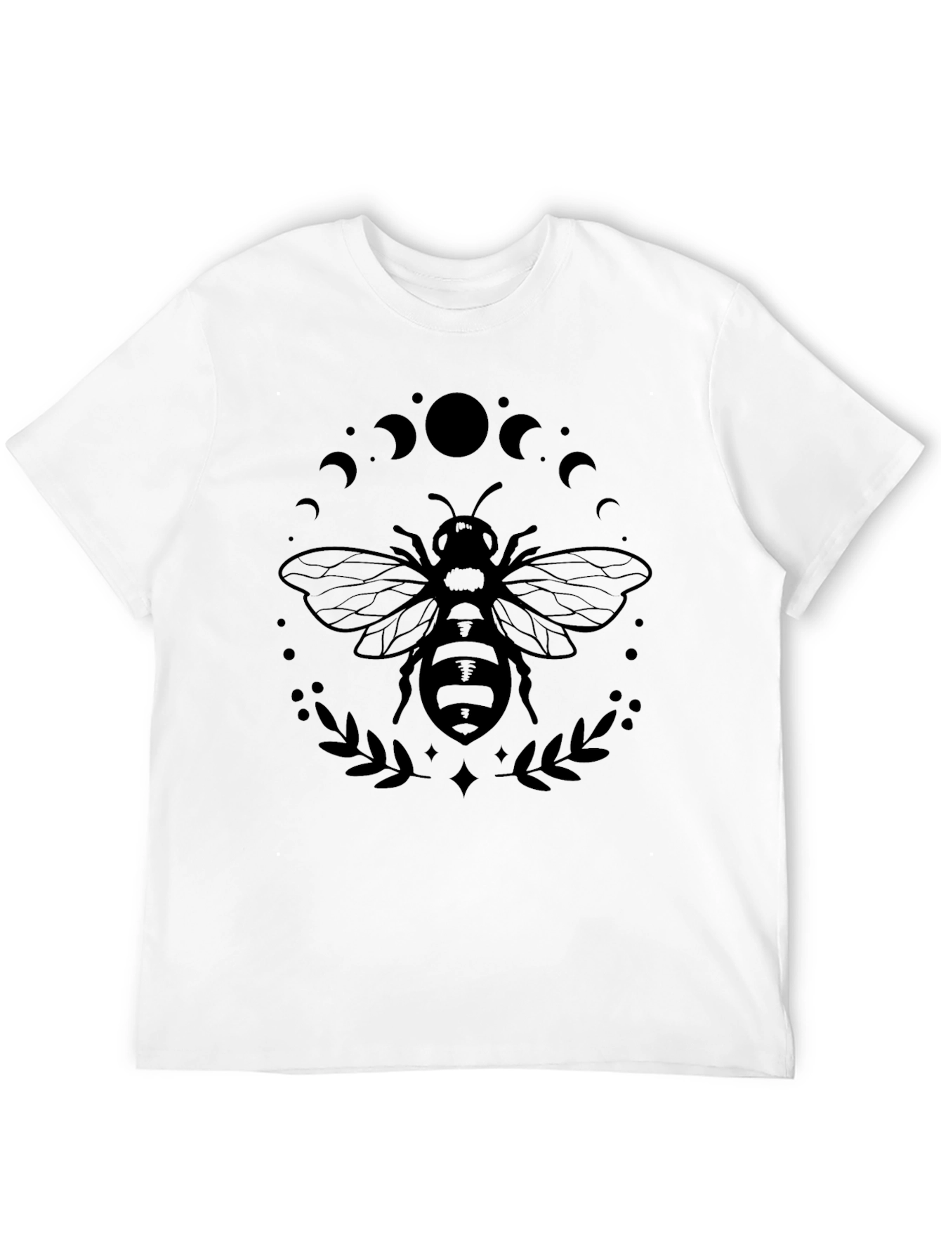 Black Black Bee and Moon Phases Graphic T-Shirt view 12