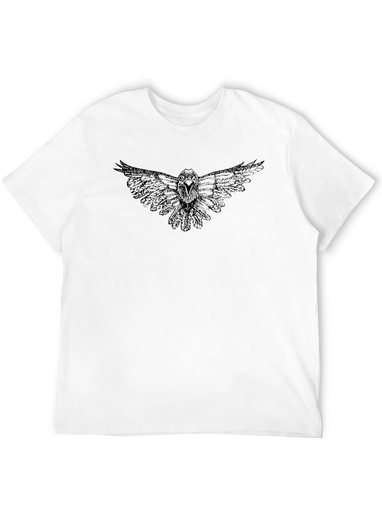 Black Raven Print Black T-Shirt - Men's Graphic Tee view 12