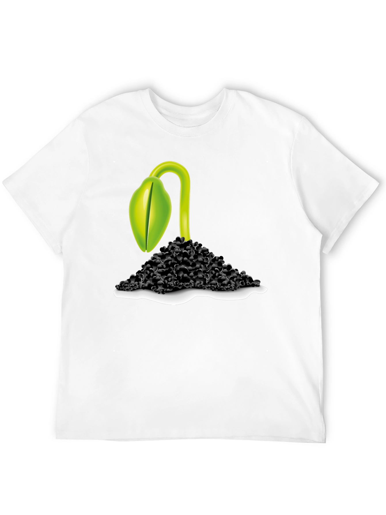 Black Sprout Graphic Tee - Black Cotton Blend T-Shirt view 12