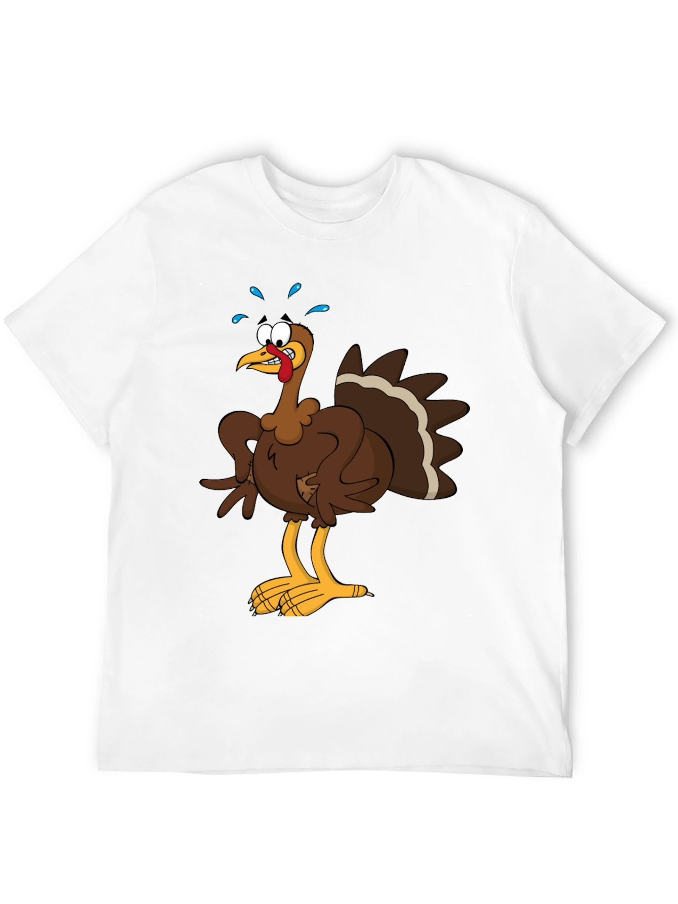 Black Turkey Cartoon Graphic Tee - Thanksgiving Apparel view 12