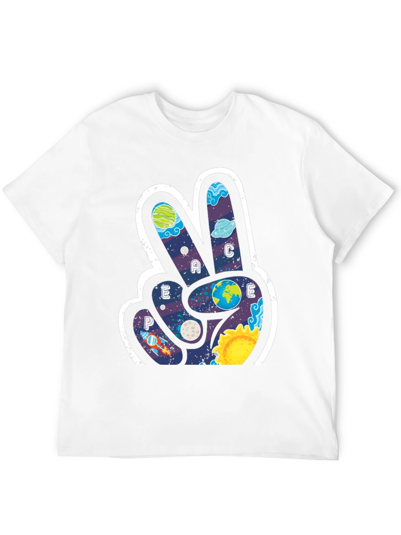 Black Peace Sign Galaxy T-Shirt view 12