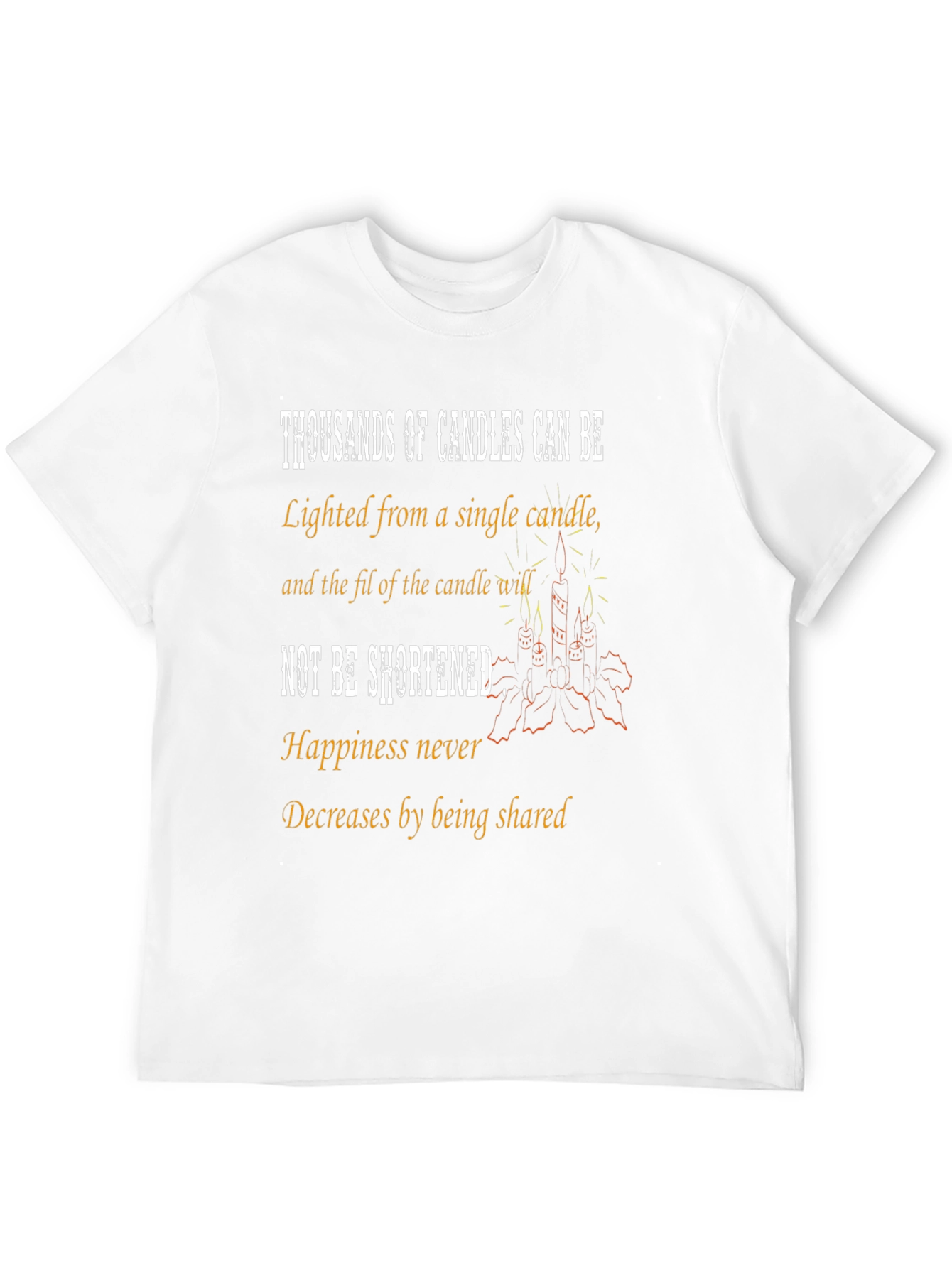 Black Inspirational Candle T-Shirt - Happiness Quote Tee view 12