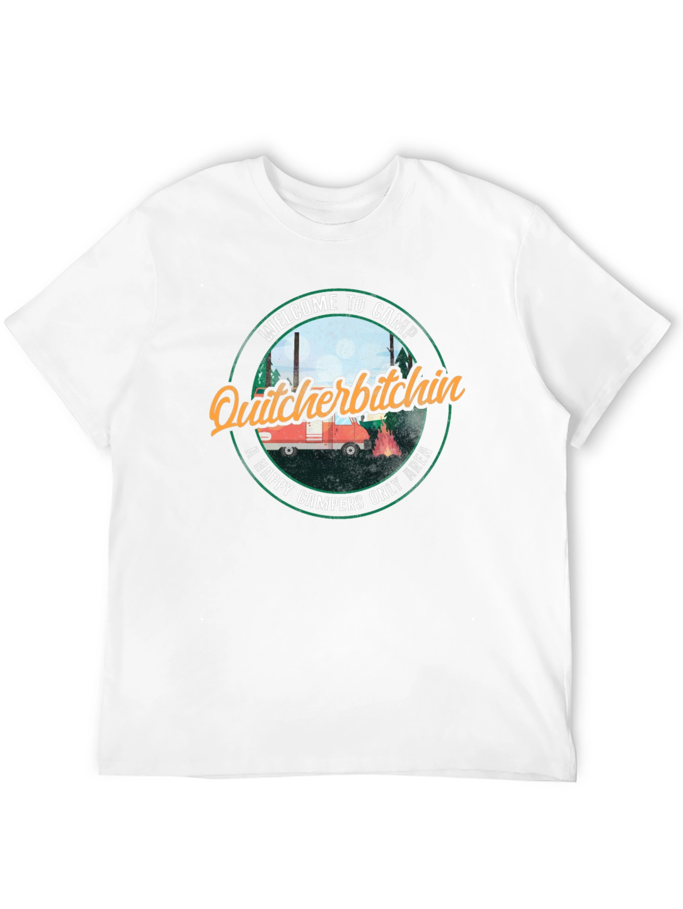 Black Funny Camping T-Shirt - Quitcherbitchin Happy Camper Tee view 12