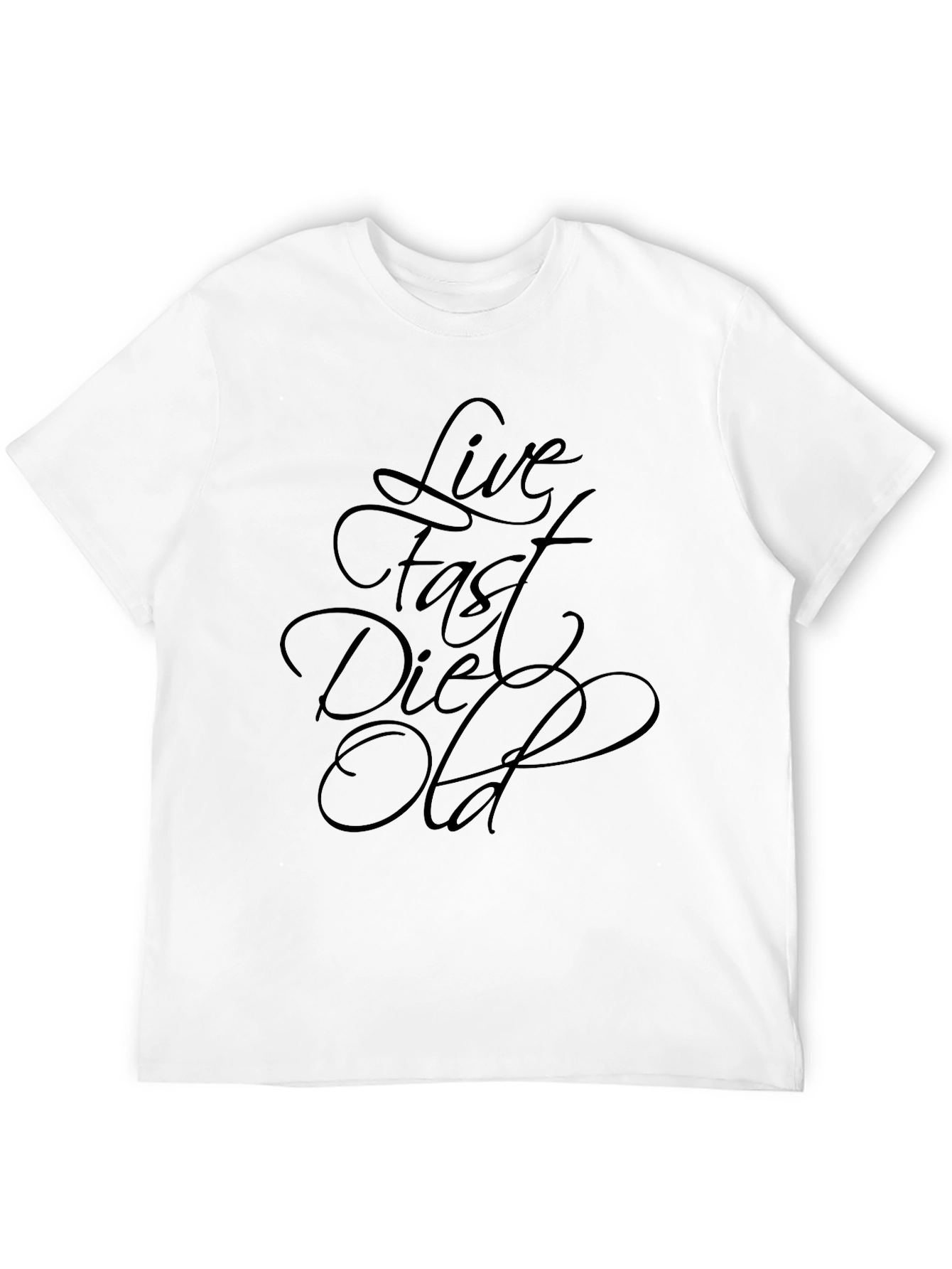 Black Live Fast Die Old Graphic Tee - Black Casual T-Shirt view 12