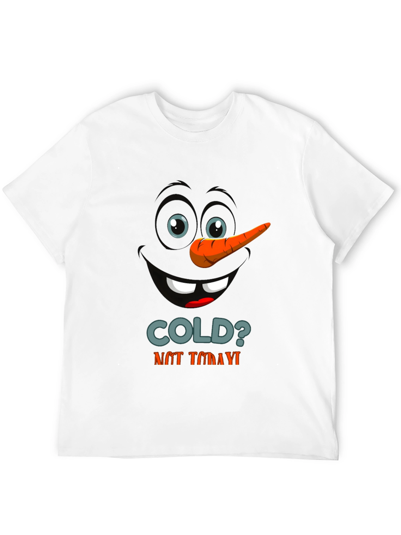Black Funny Snowman Face Graphic T-Shirt view 12