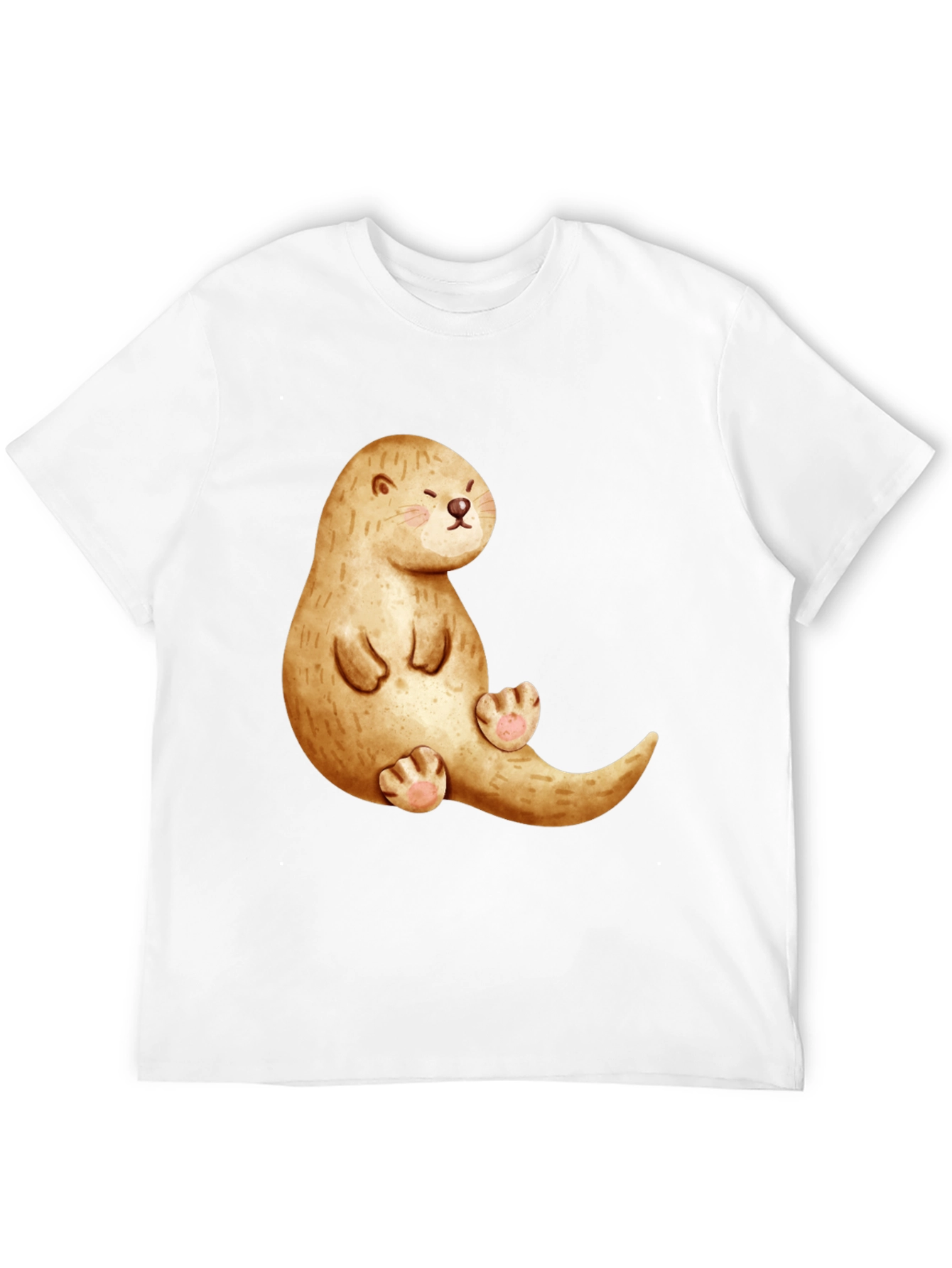 Black Cute Otter Graphic Tee - Unisex Casual Shirt view 12
