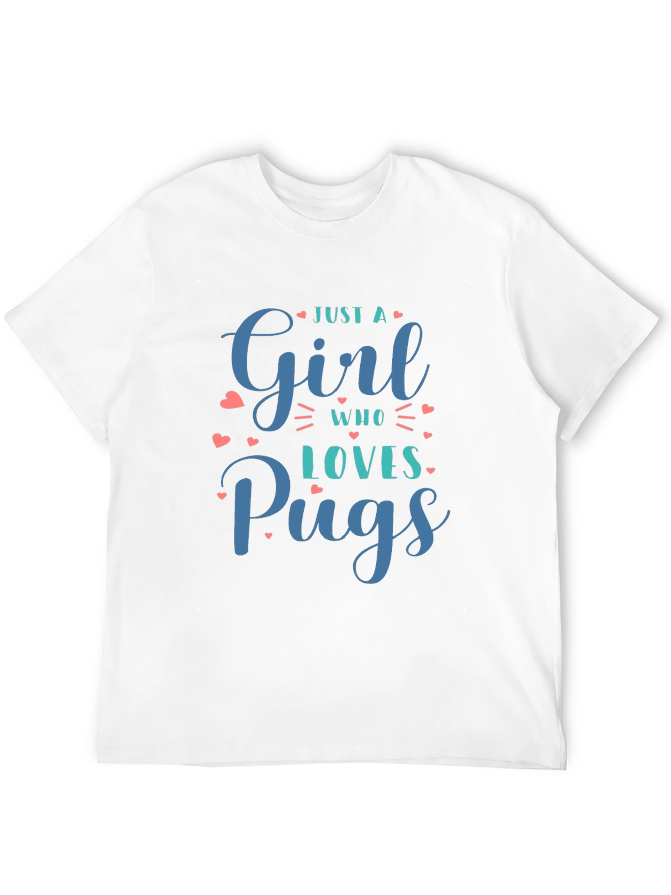 Black Just A Girl Who Loves Pugs Black T-Shirt view 12