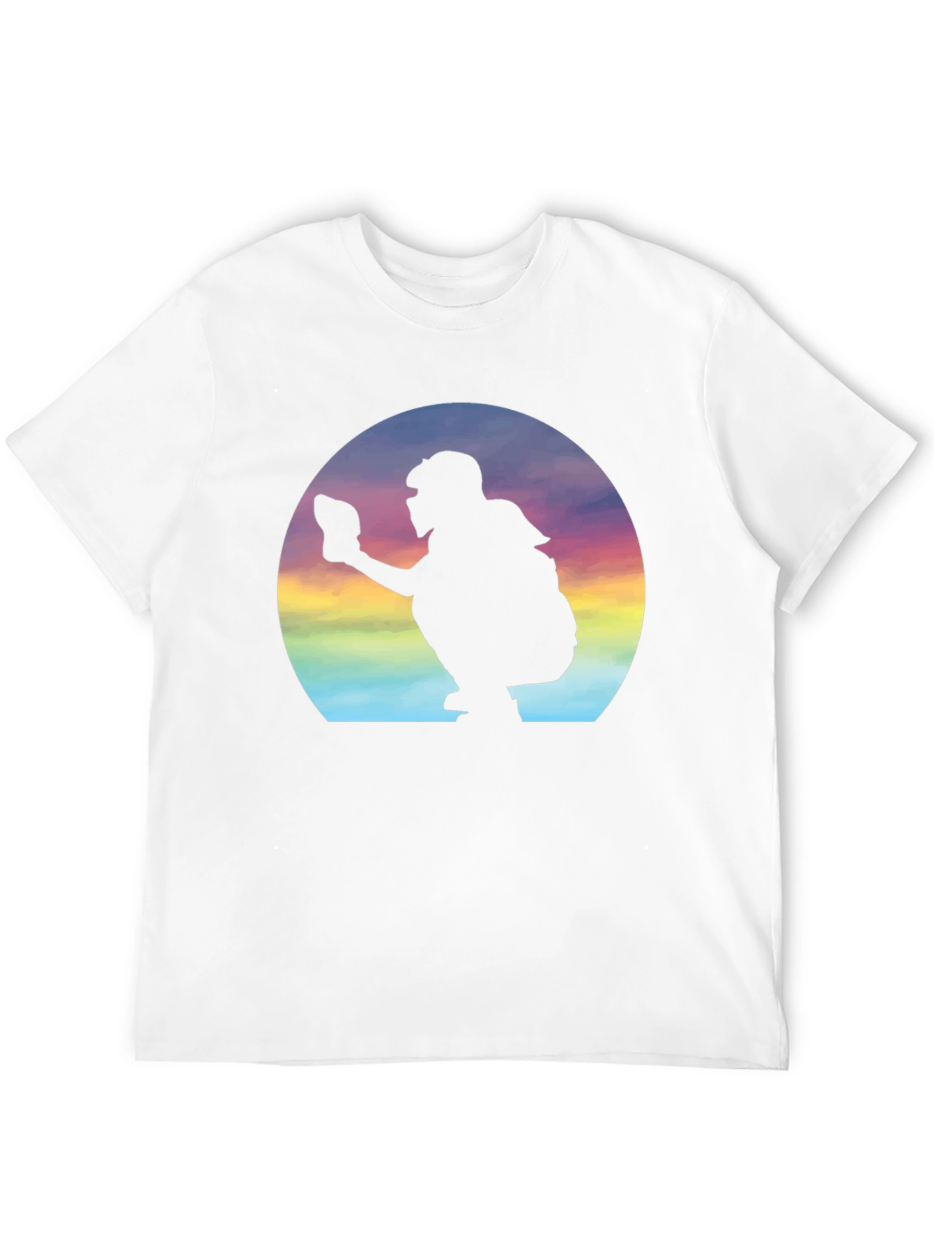 Black Baseball Catcher Silhouette Graphic Tee view 12