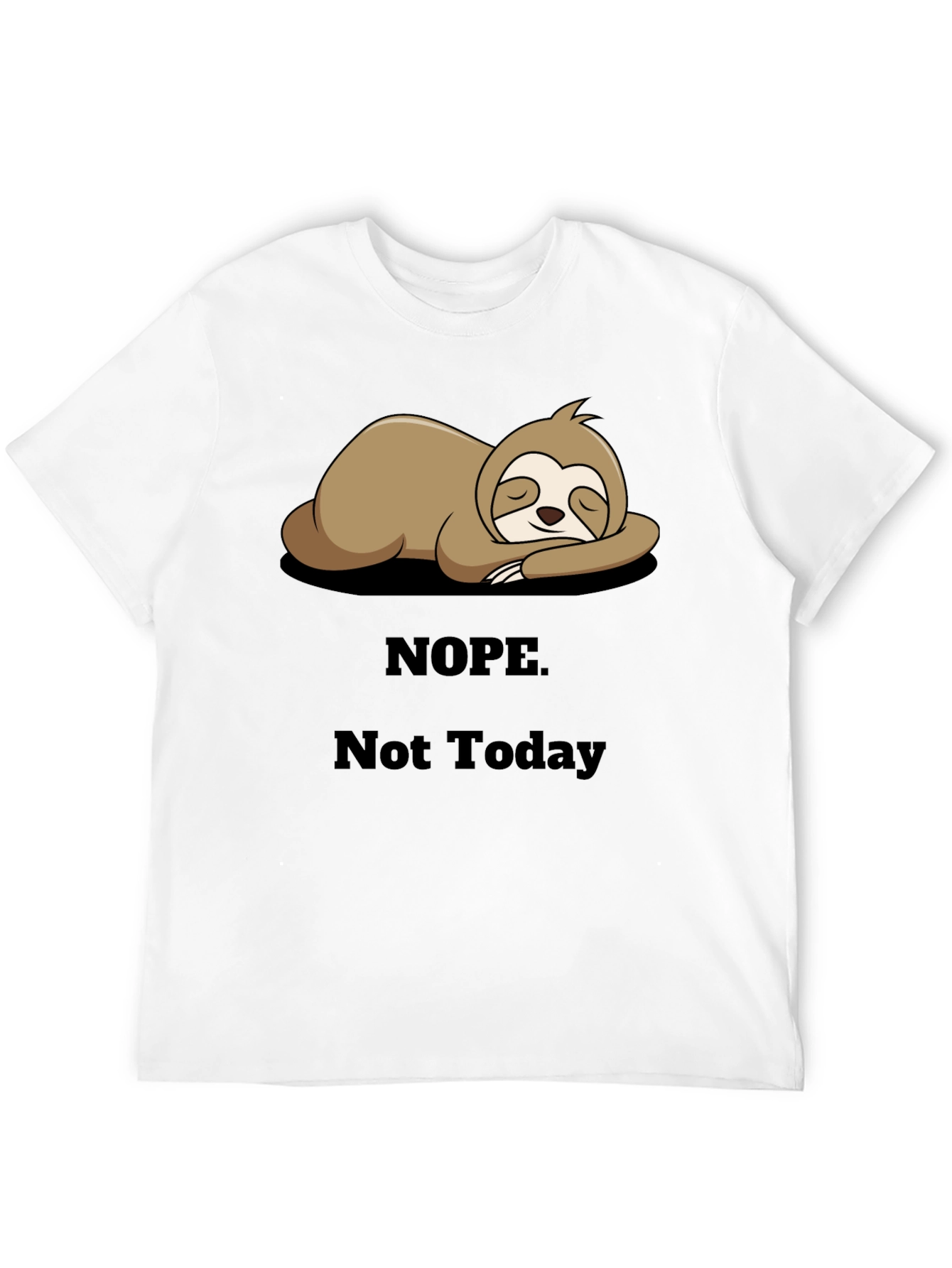Black Nope Not Today Sloth Graphic Black T-Shirt view 12