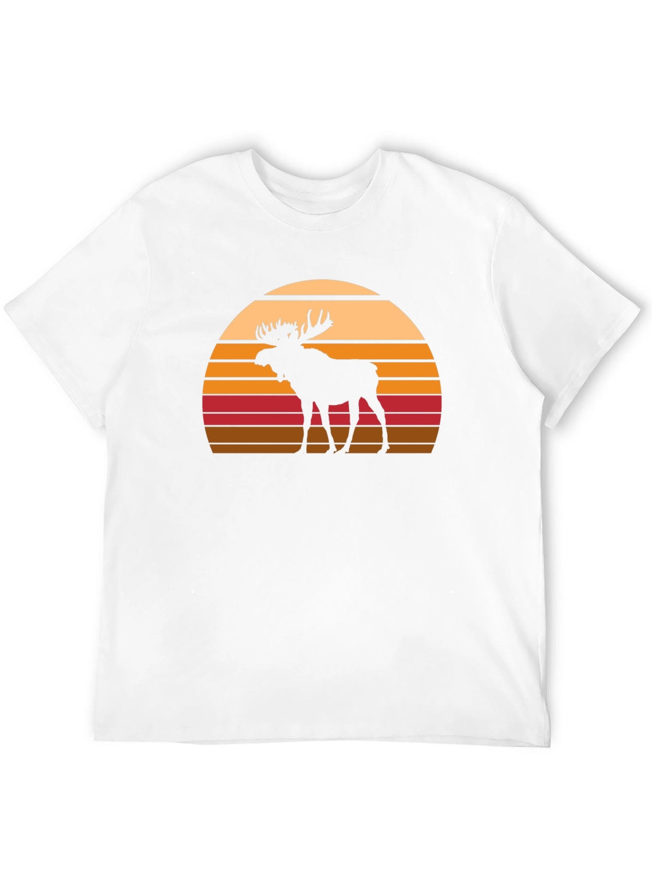 Black Moose Silhouette Sunset Graphic T-Shirt view 12