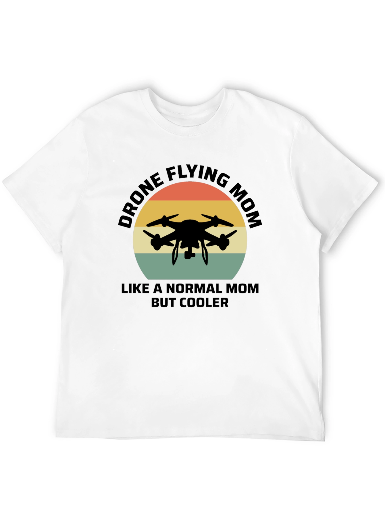 Black Drone Flying Mom T-Shirt - Cool Retro Style view 12