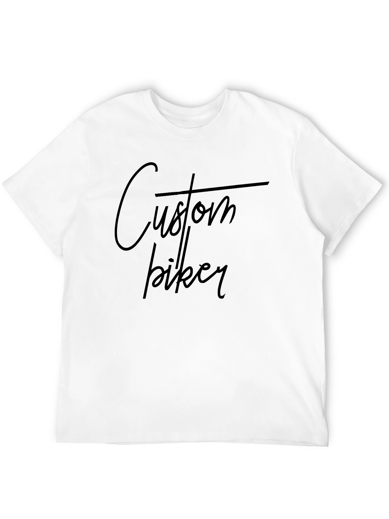 Black Custom Biker Graphic Tee - Black Cotton T-Shirt view 12