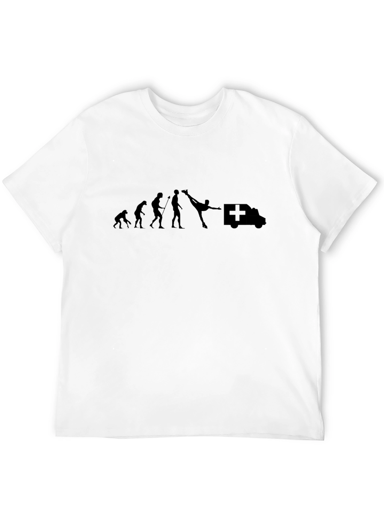 Black Evolution of Kicking Ambulance T-Shirt view 12