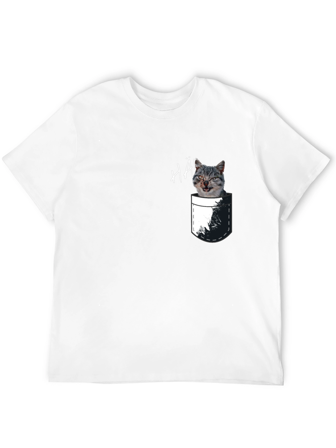 Black Cat Pocket T-Shirt - Funny Graphic Tee view 12