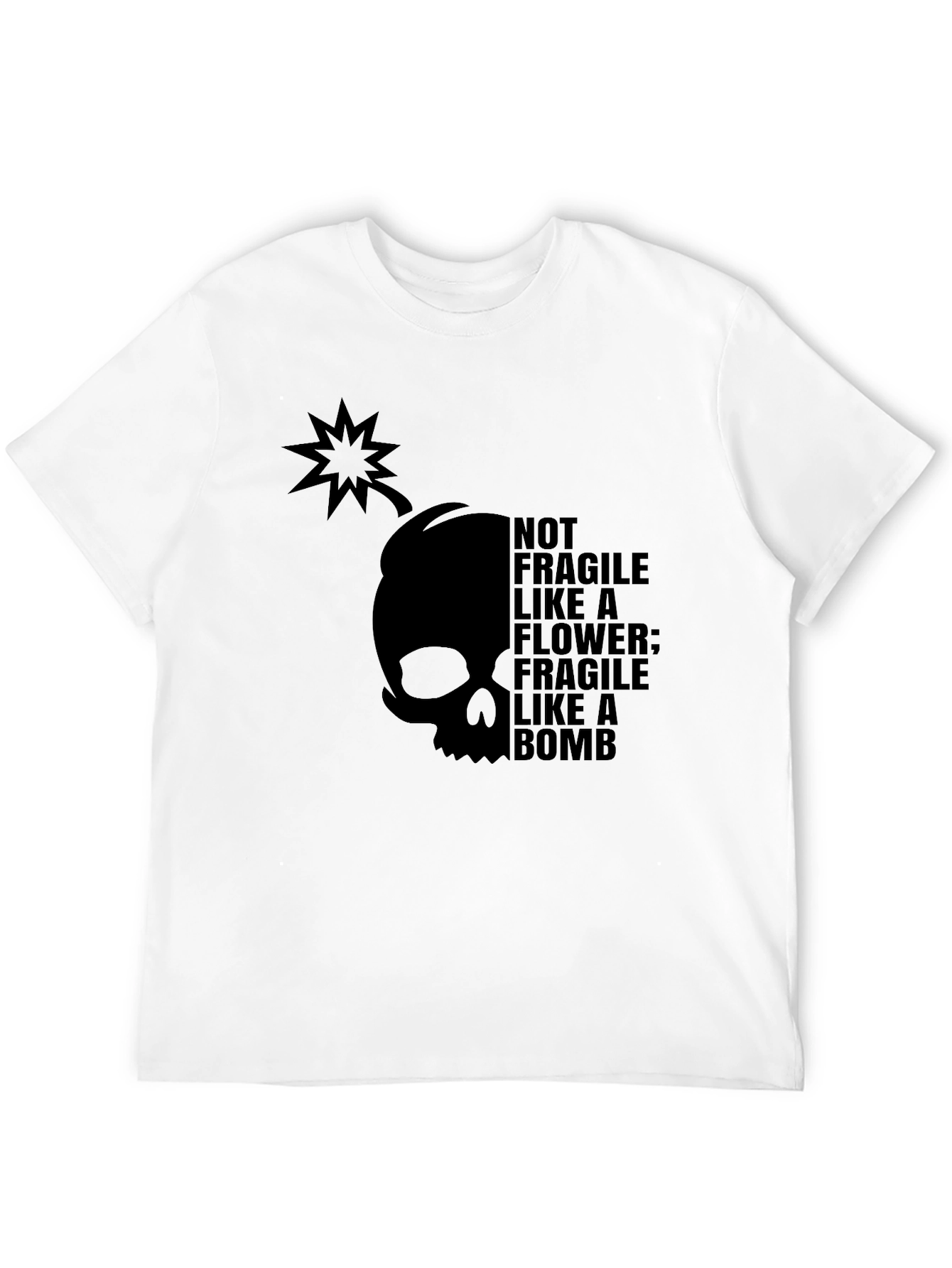 Black Fragile Like a Bomb T-Shirt - Men's Graphic Tee view 12