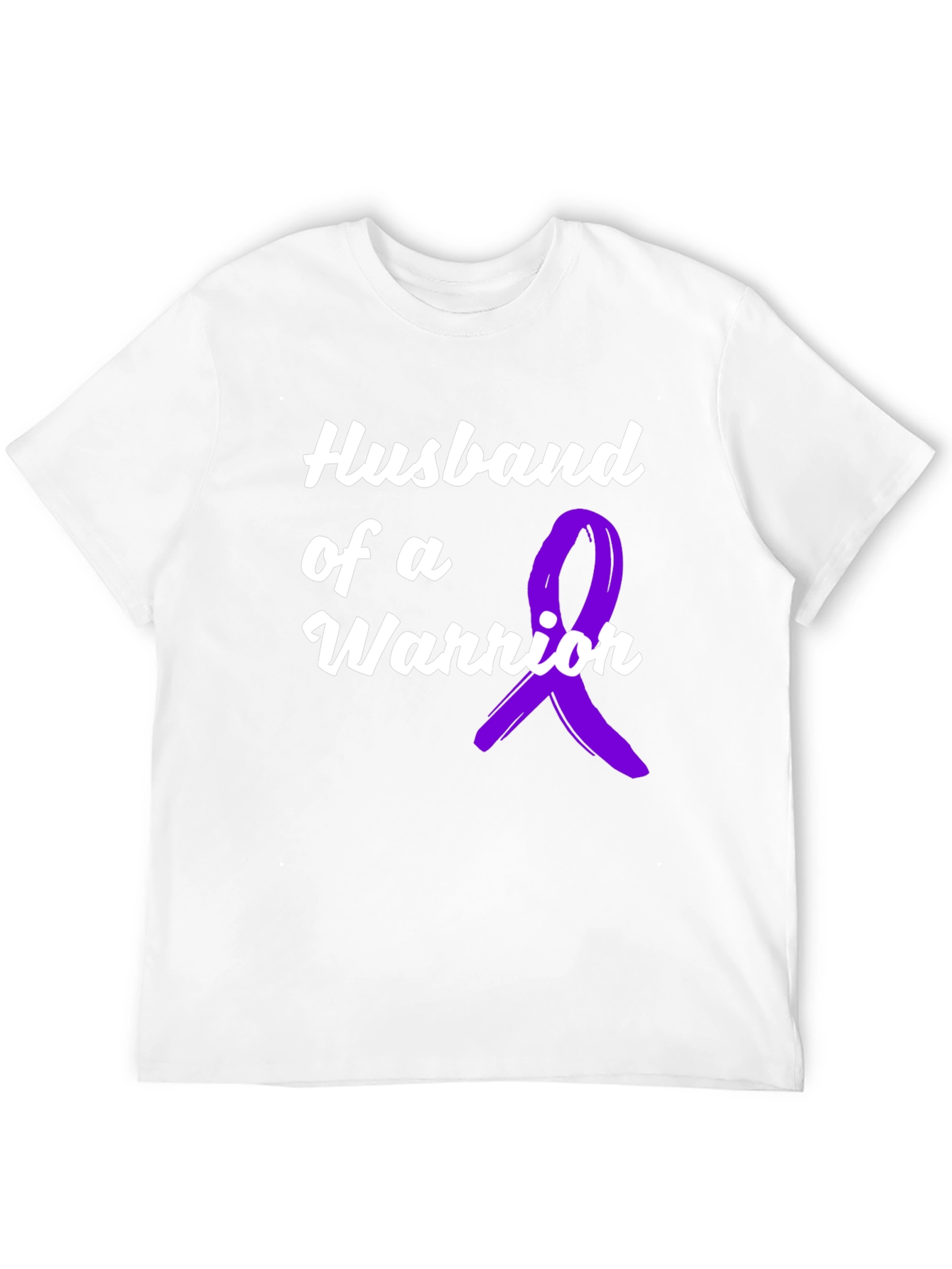 Black Husband of a Warrior Black T-Shirt Awareness Purple Ribbon view 12