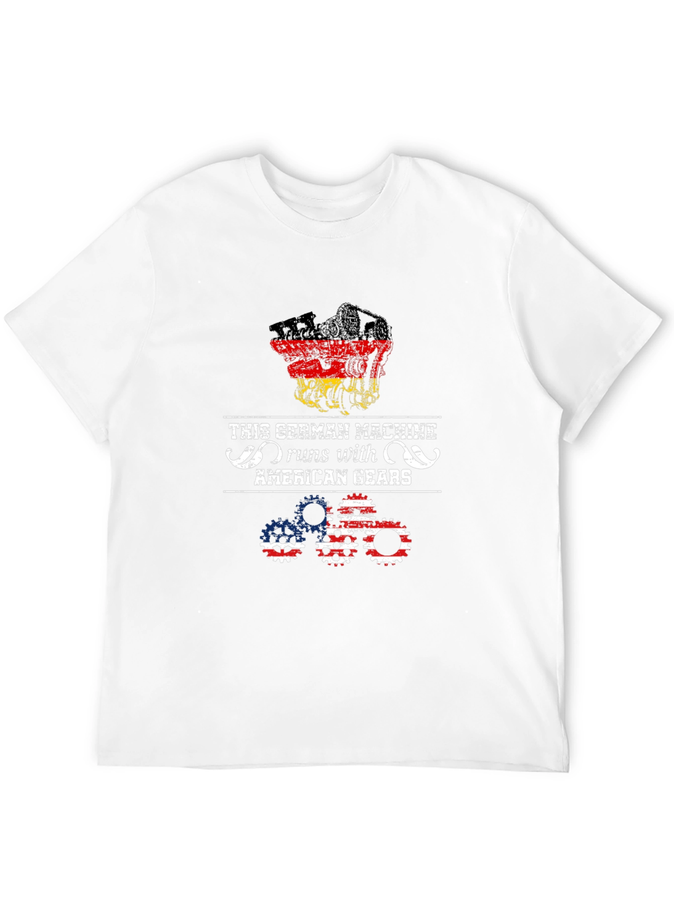 Black German Machine American Gears T-Shirt view 12