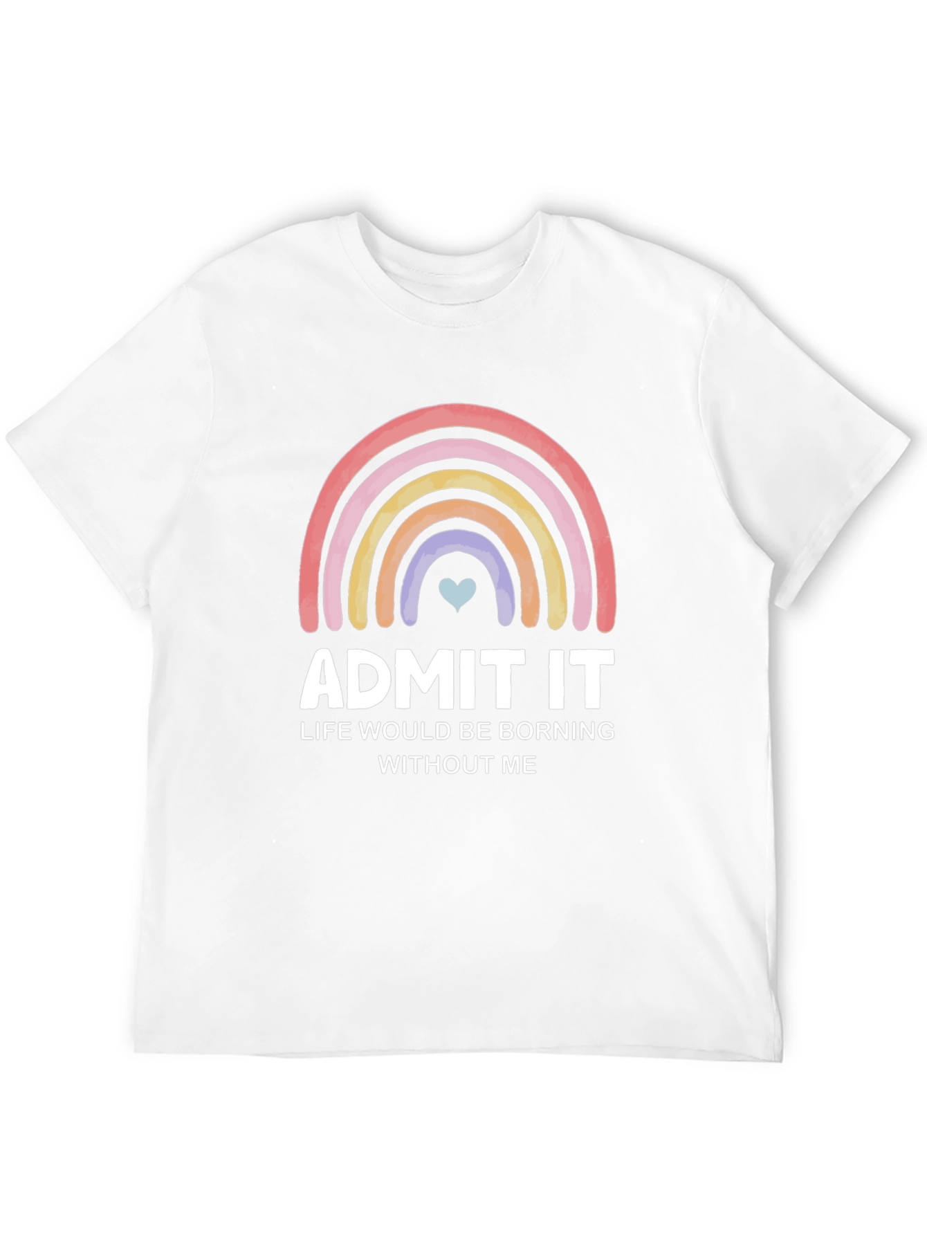 Black Admit It Rainbow Graphic Tee - Soft Cotton Blend view 12