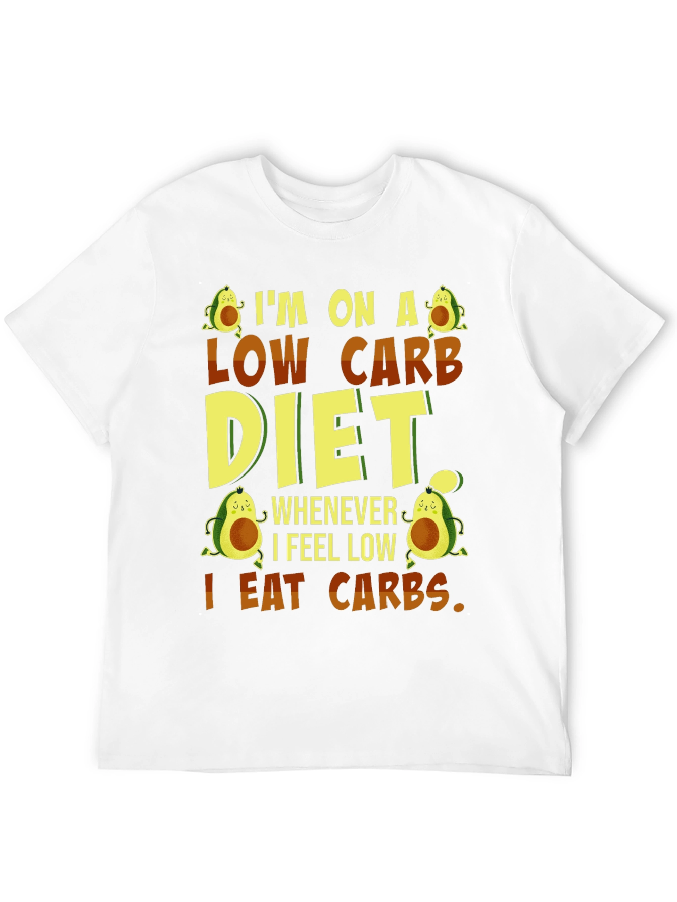 Black Low Carb Diet Funny T-Shirt view 12