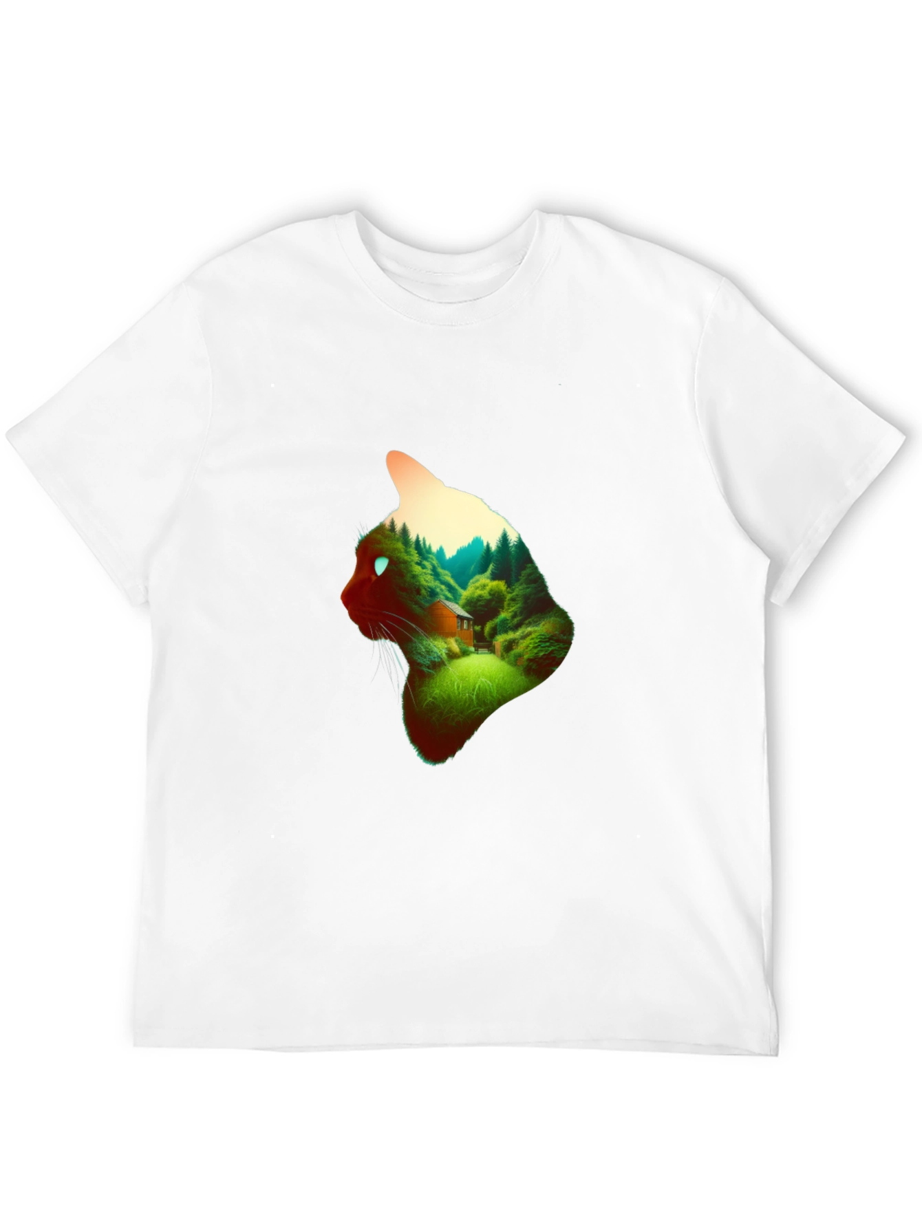 Black Cat Forest T-Shirt - Nature Lover Tee view 12