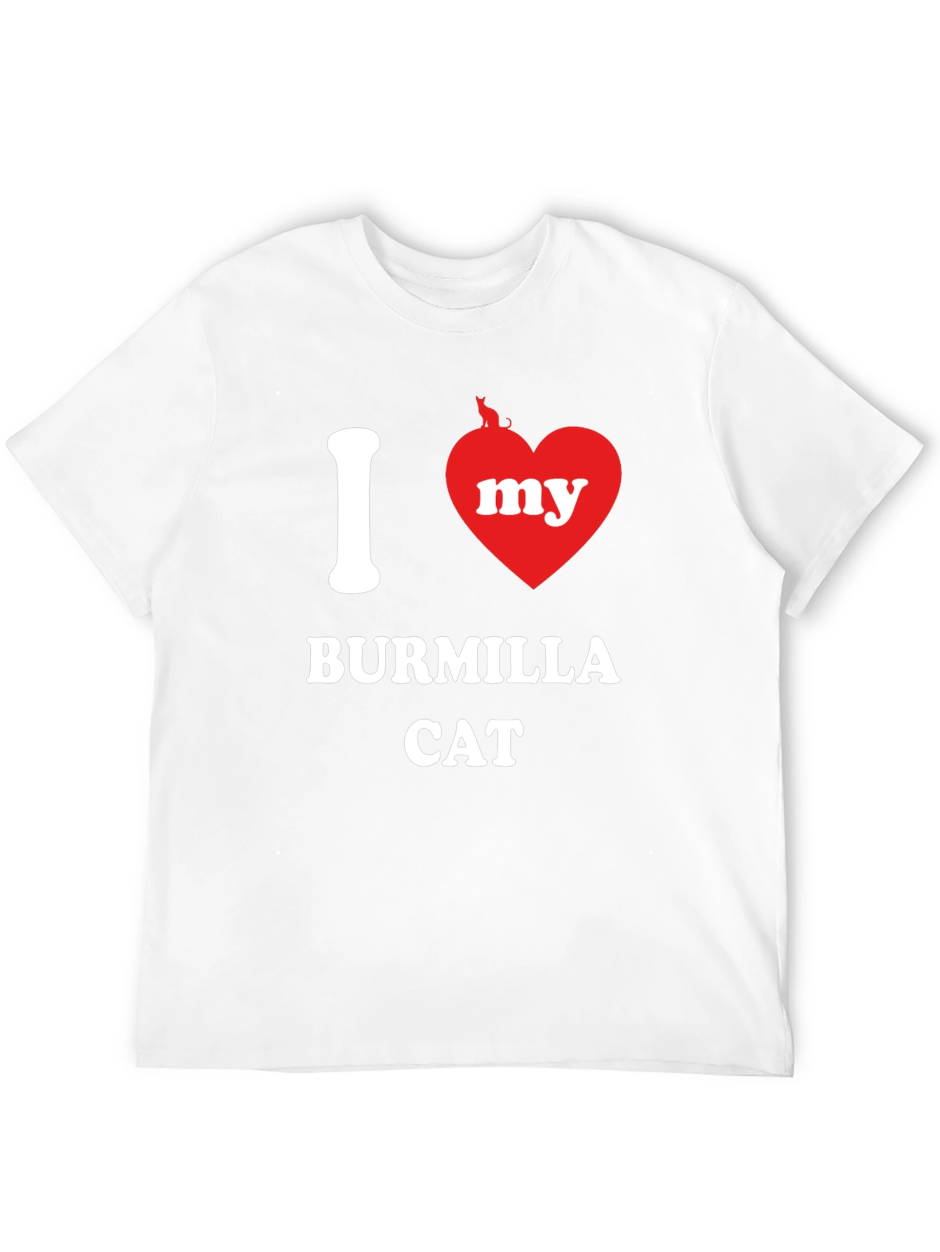 Black I Heart My Burmilla Cat Graphic T-Shirt view 12