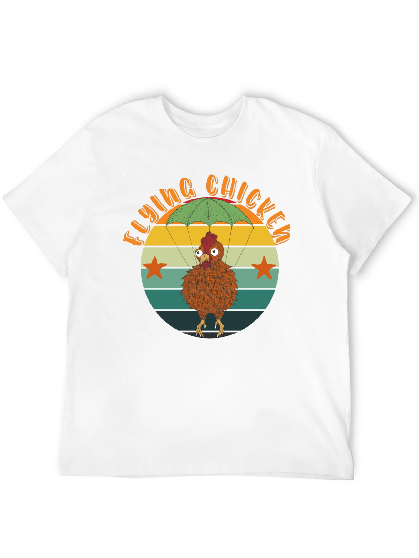 Black Flying Chicken T-Shirt - Funny Parachute Chicken Tee view 12
