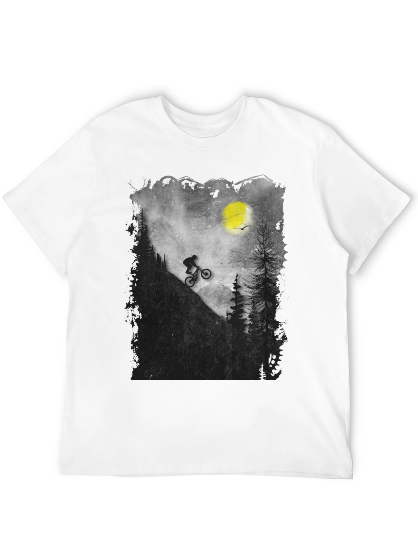 Black Mountain Biker Silhouette Graphic Tee view 12