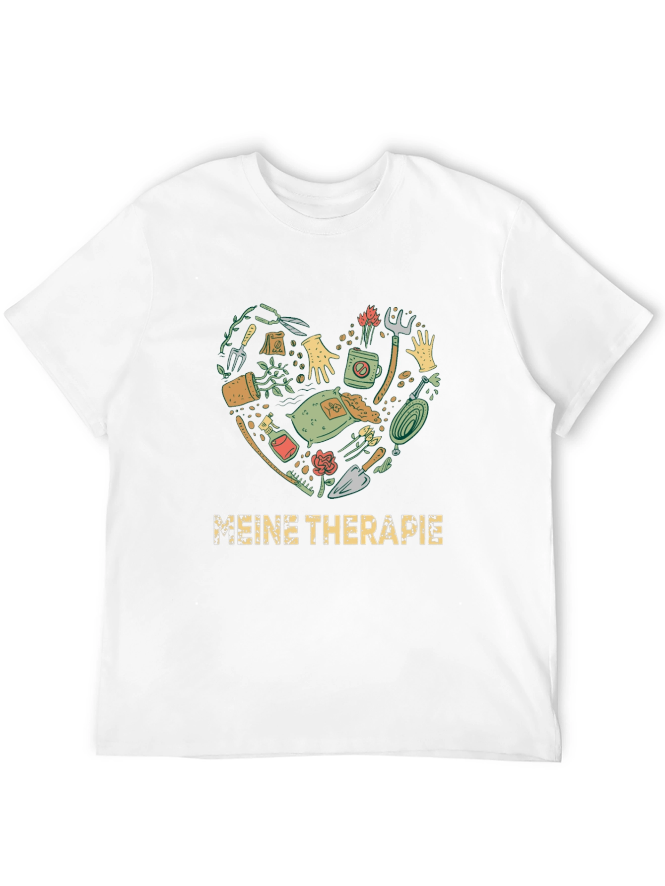 Black Gardening Therapy T-Shirt - Heart Design view 12
